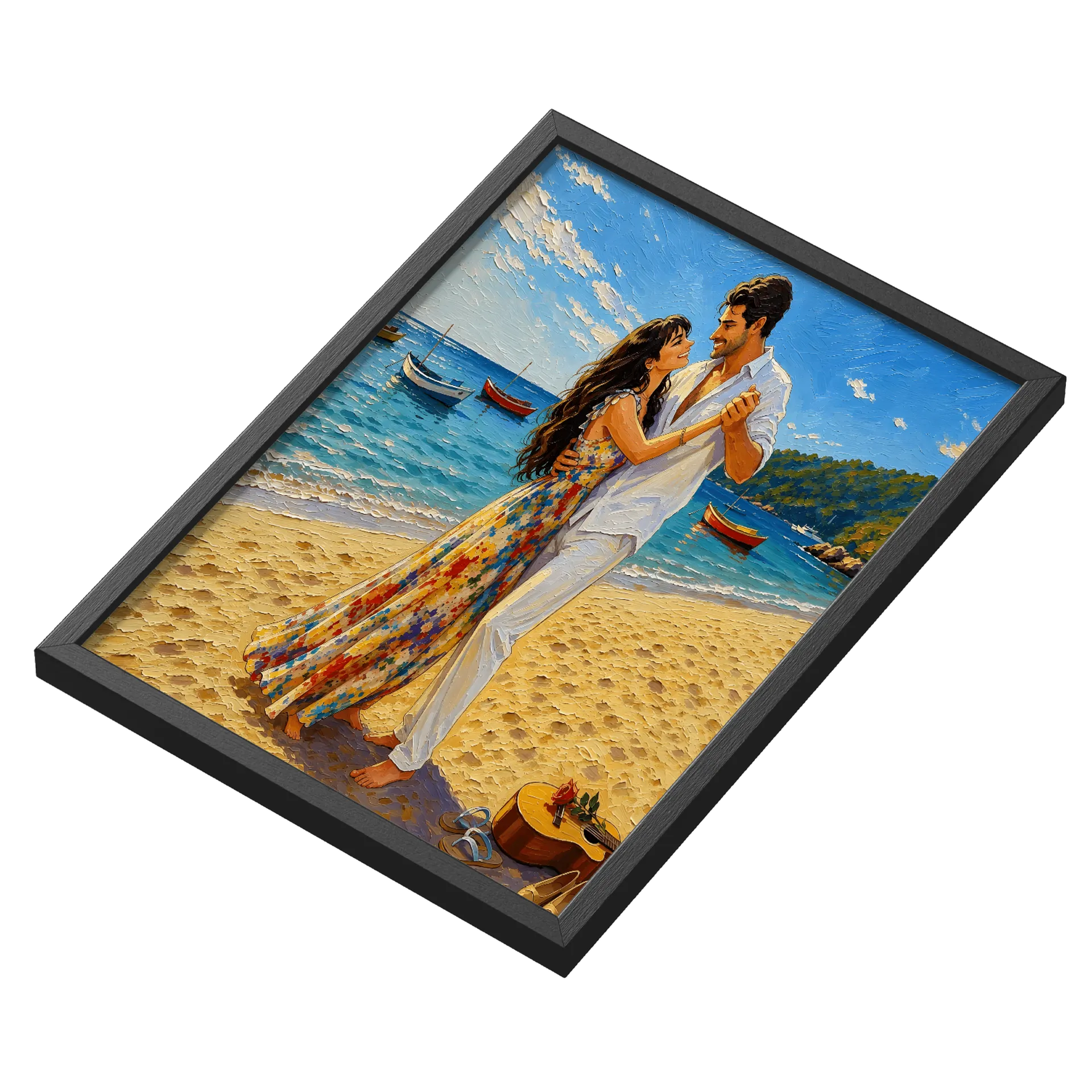 Quadro Casal Dançando na Praia A3 MDF e Vidro - Imagem 3