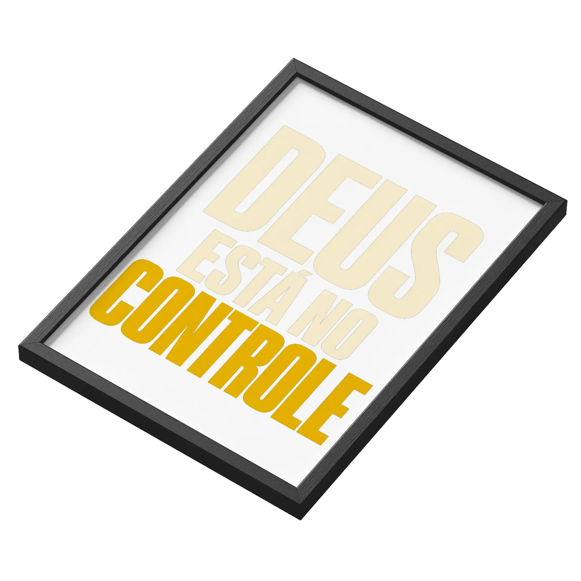 Quadro Estampa Tipográfica Deus Está no Controle A3 de Pedro Assis — imagem 3 de 3
