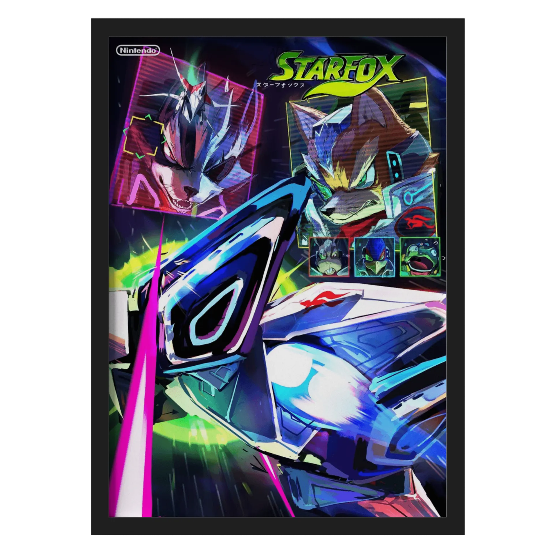 Quadro A3 star fox Com Vidro - Imagem 1
