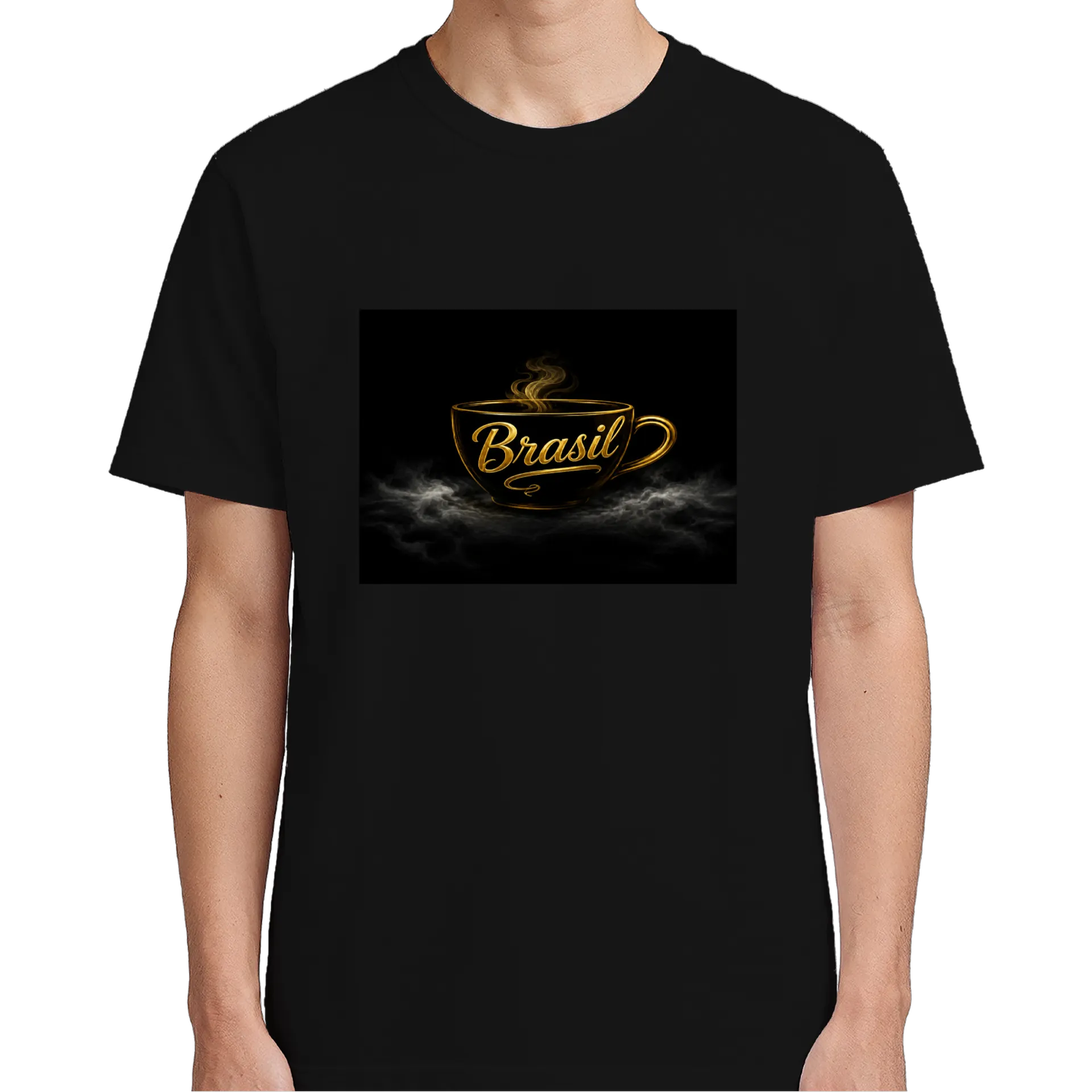 Camiseta Brasil Ouro Estampa Brilho 100% Algodão - Imagem 5