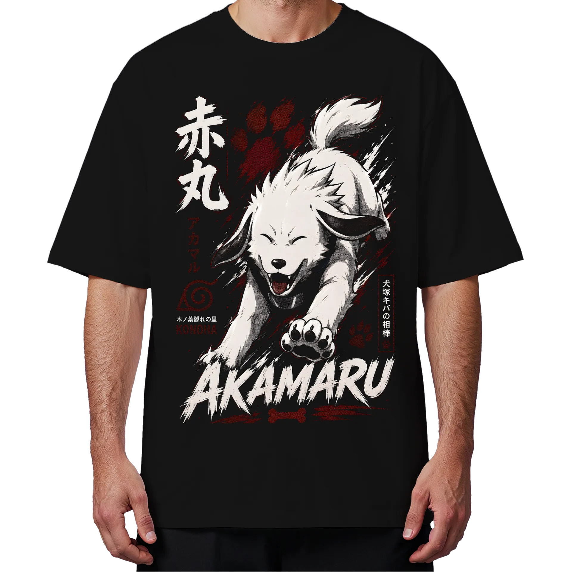 Camiseta Oversized Akamaru Anime Naruto Premium - Imagem 4