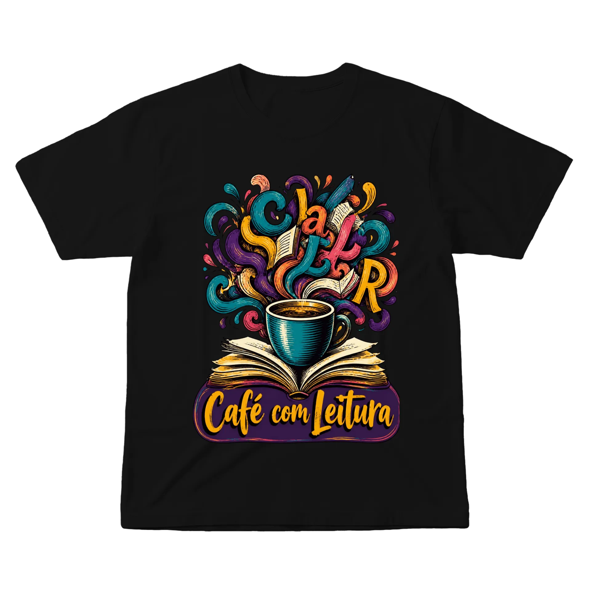 Camiseta Café com Leitura de Henrique Freitas — imagem 1 de 6