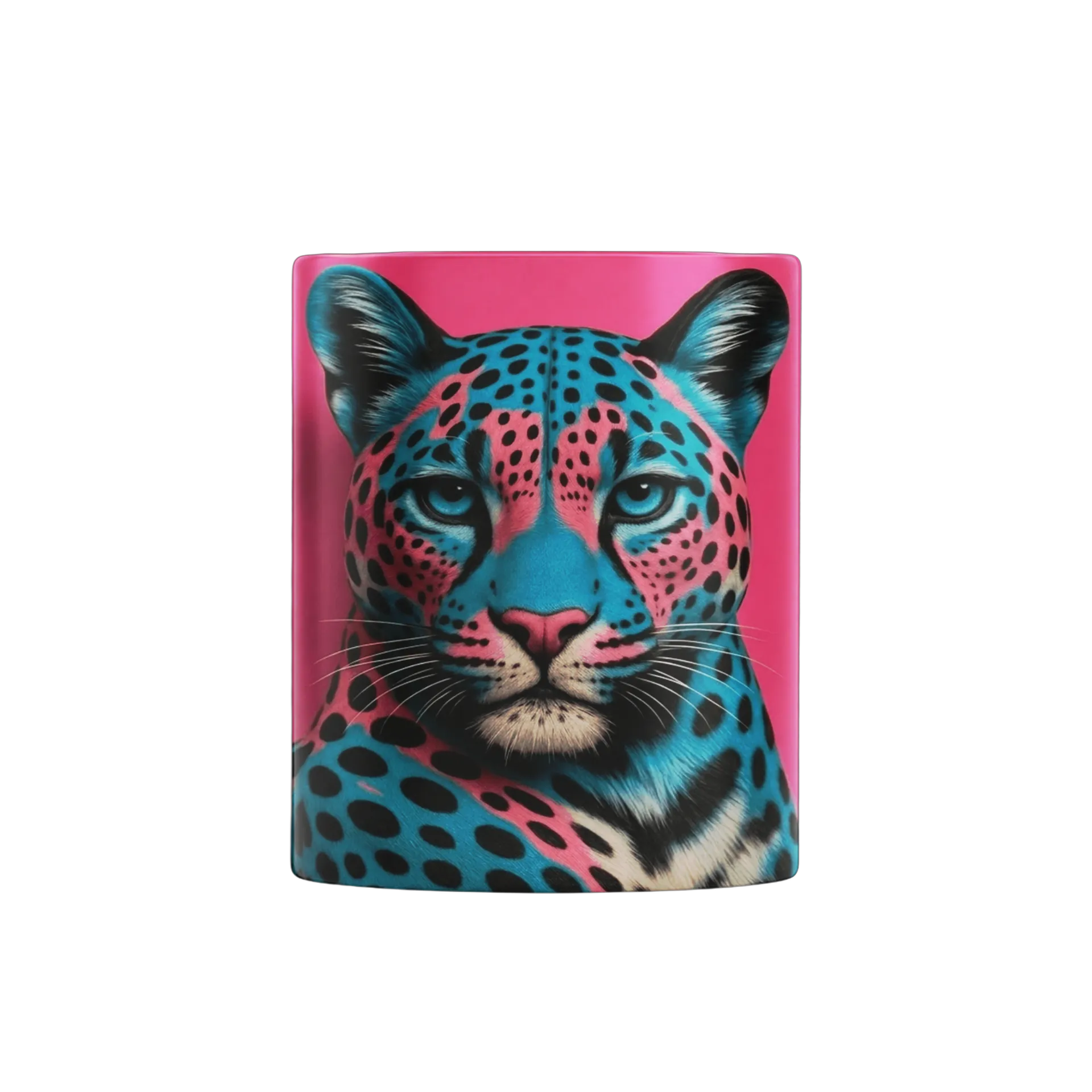 Caneca Porcelana Leopardo Azul Rosa 325ml - Imagem 2