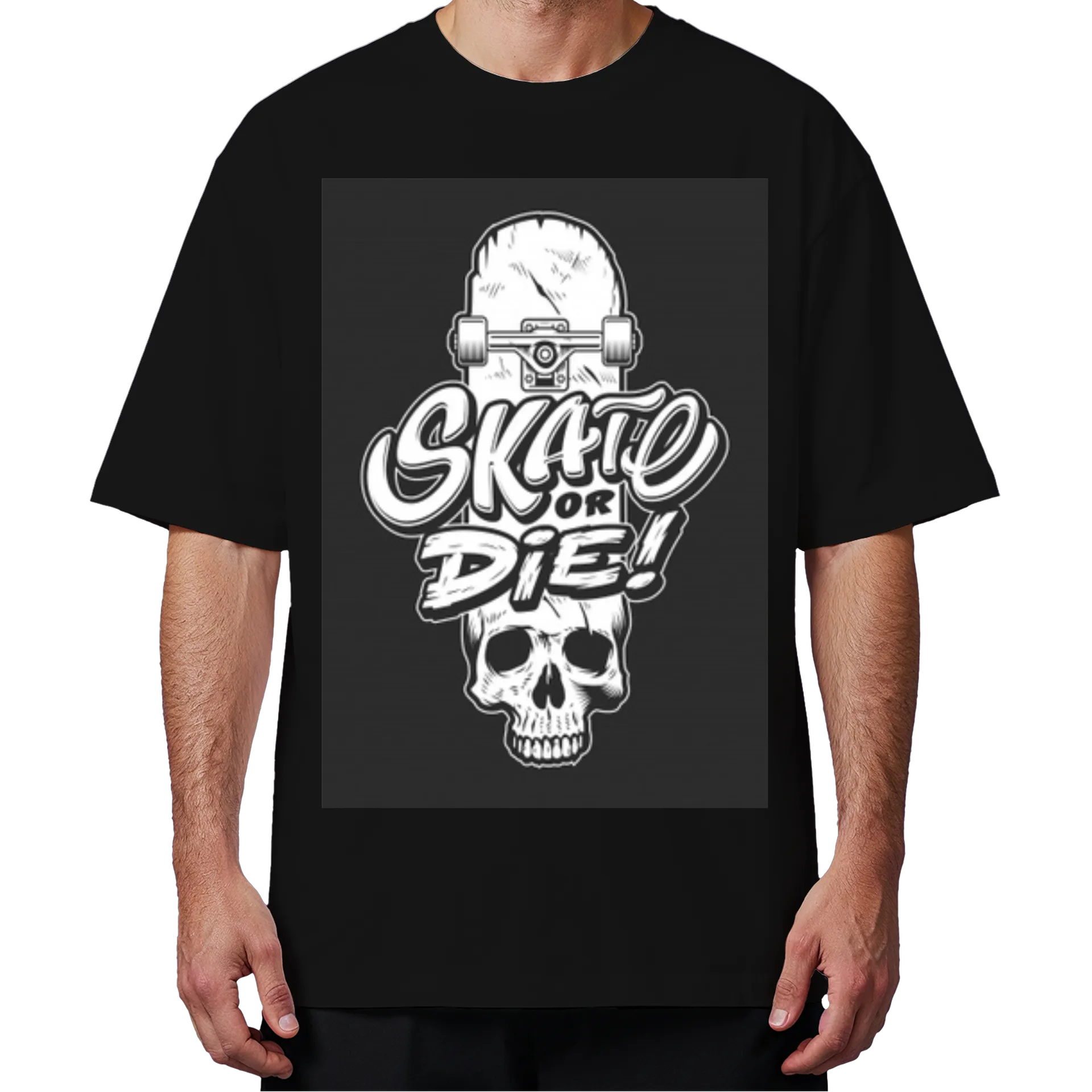 Camiseta Oversized Estampa Skate or die Preto - Imagem 4