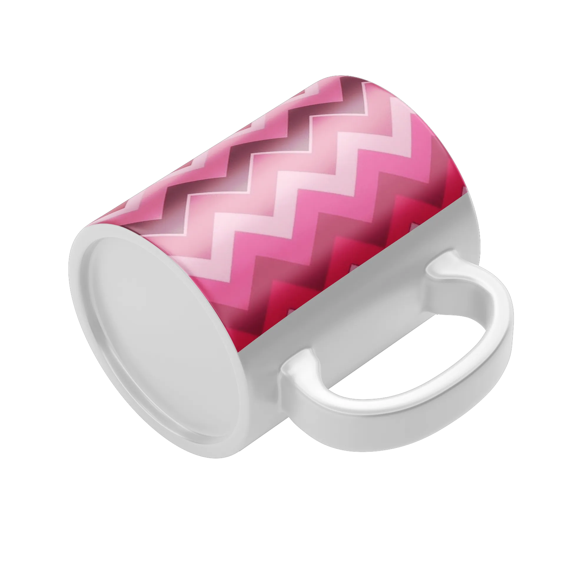 Caneca Porcelana Estampa Geométrica Rosa 325ml - Imagem 4