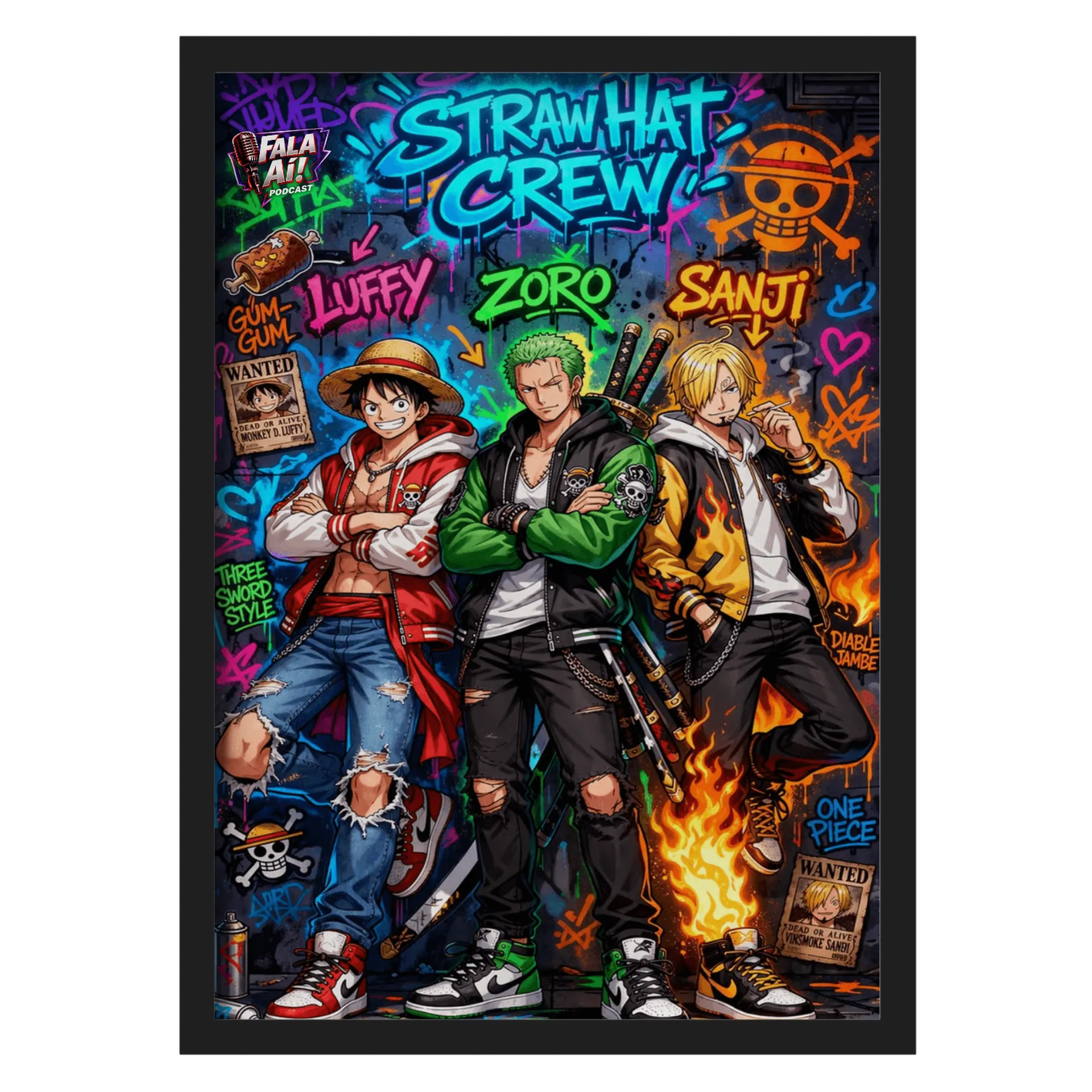 Quadro A3 One Piece personalizado - Imagem 1