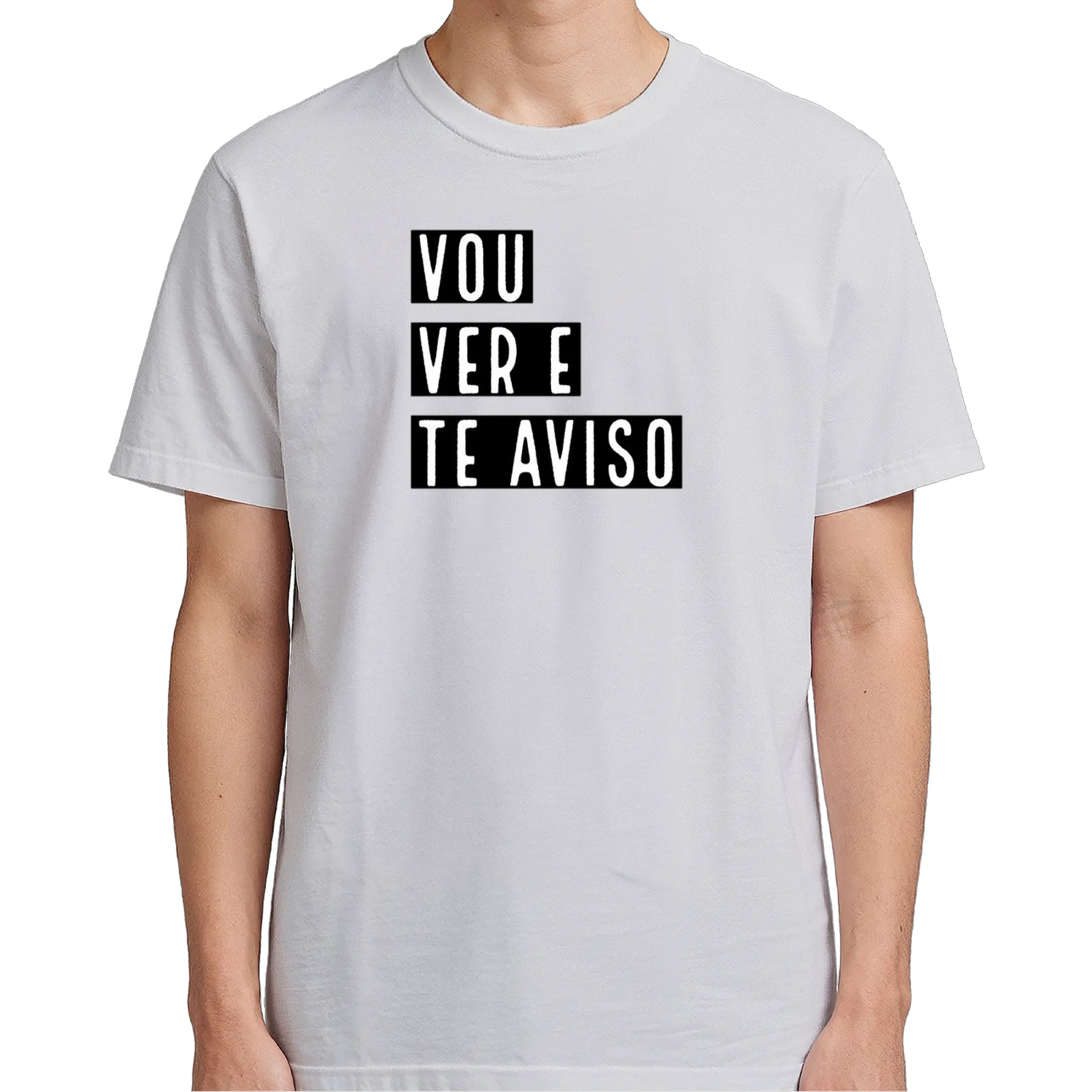 Camiseta Tipográfica Vou Ver e Te Aviso 100% Algodão - Imagem 5