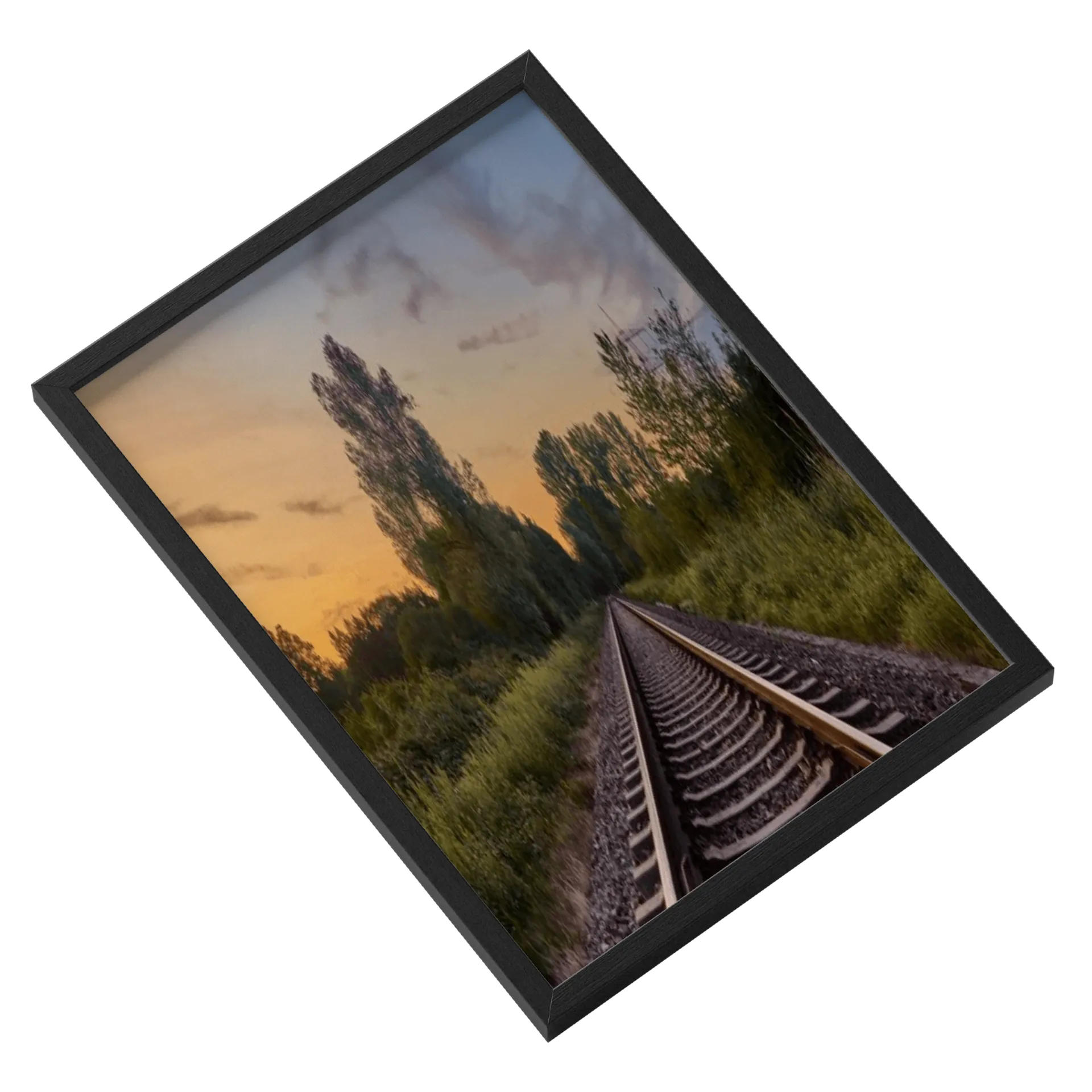 Quadro Paisagem Ferroviária A3 MDF e Vidro - Imagem 2