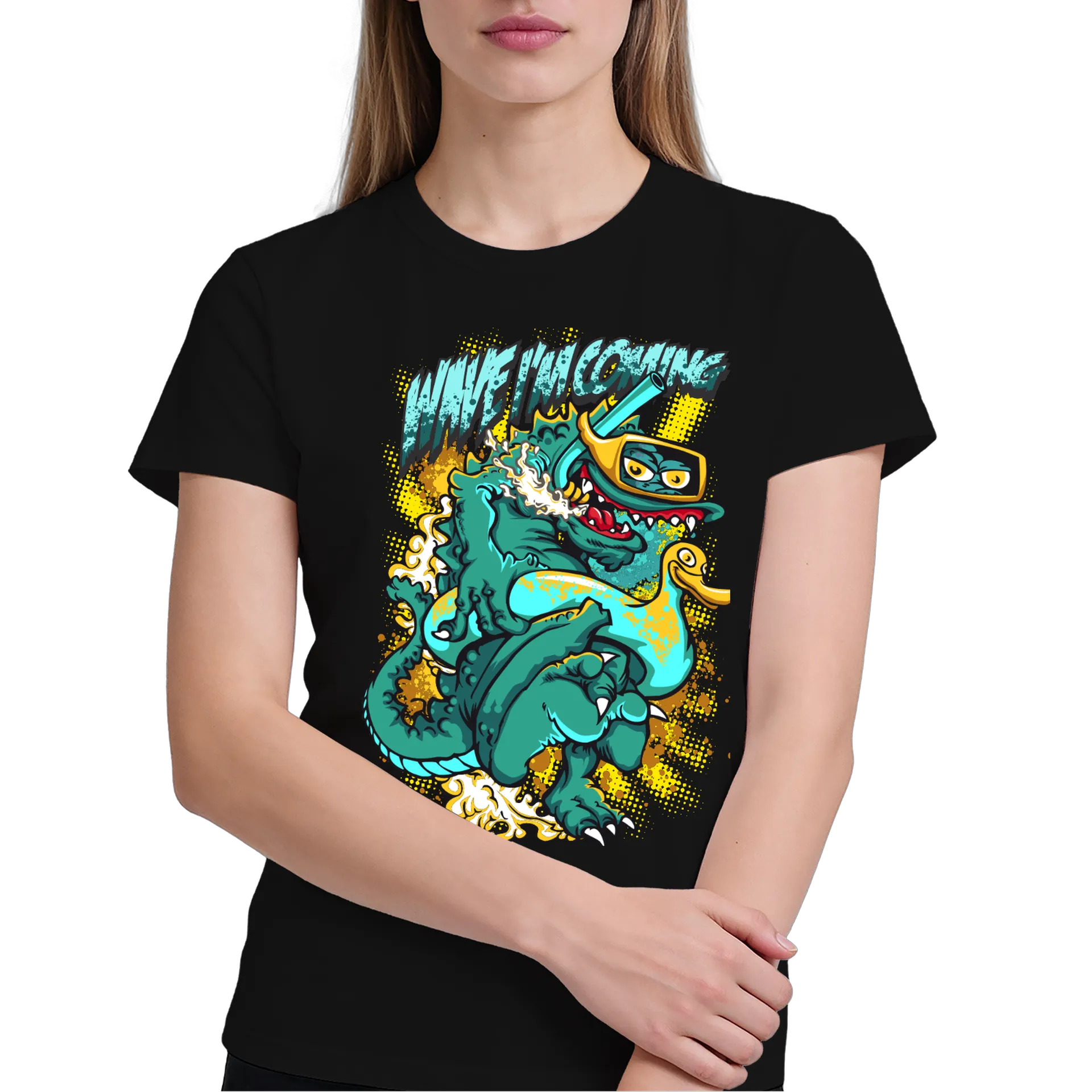 Camiseta Monstro Dinossauro Azul 100% Algodão - Imagem 4