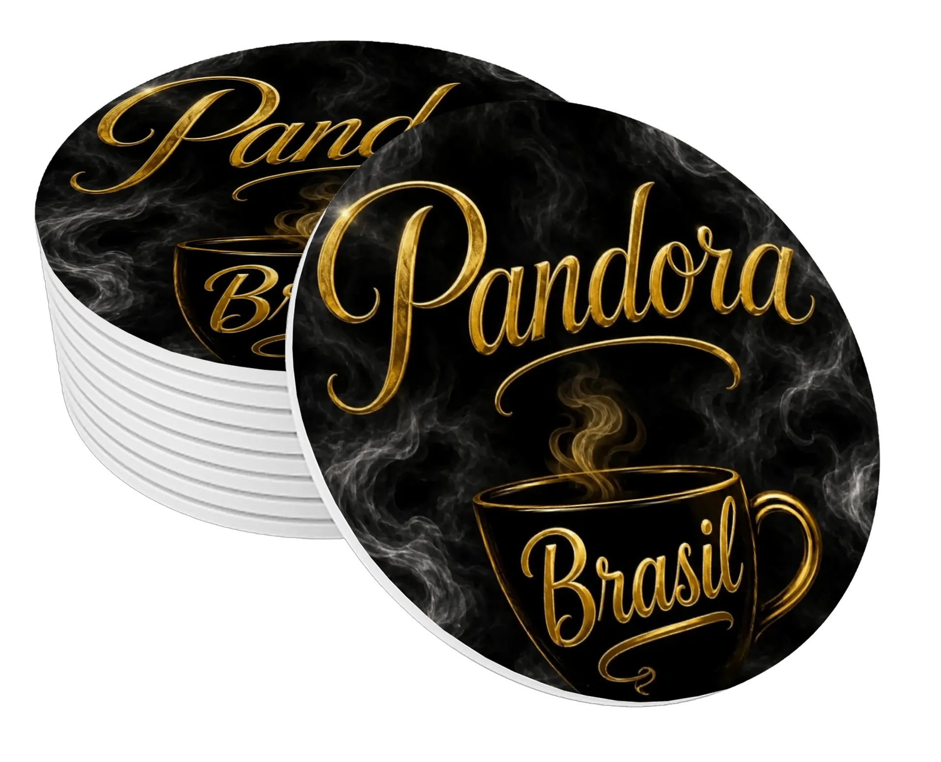 Porta-copo MDF Panodora Brasil Edition Metal Golde - Imagem 1