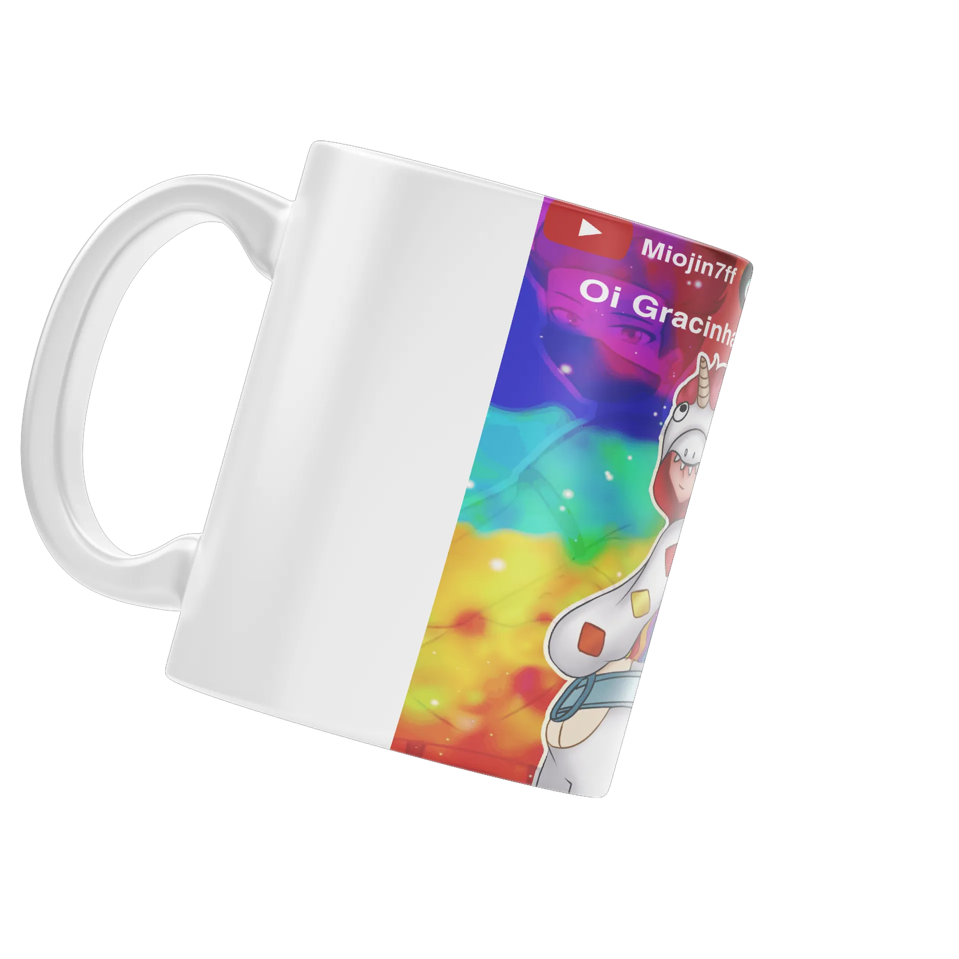 Caneca Porcelana Personagens Coloridos Miojin7ff 325ml de miojin7ffstore_