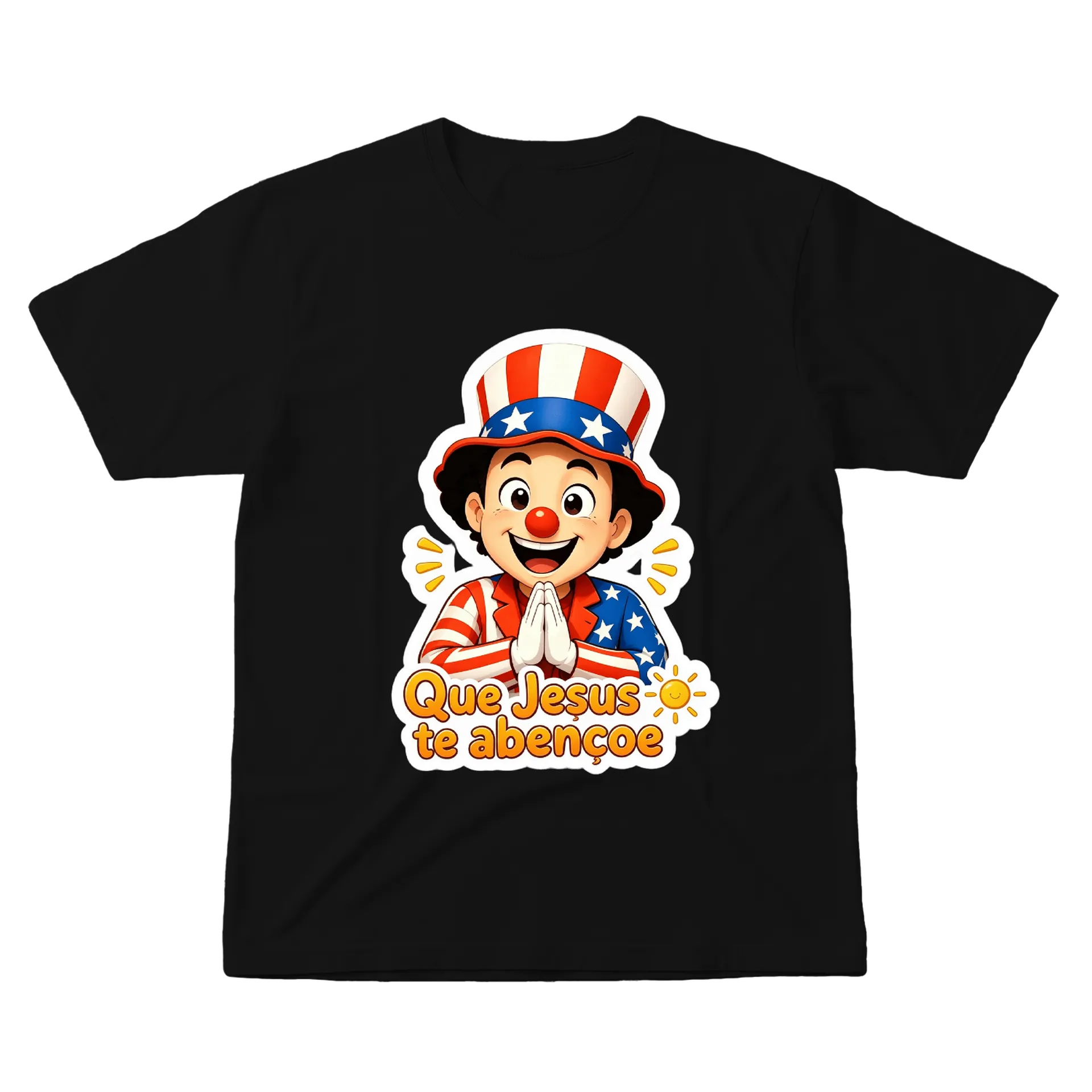 Camiseta Palhacinho Maravilha 100% Algodão Preto - Imagem 1