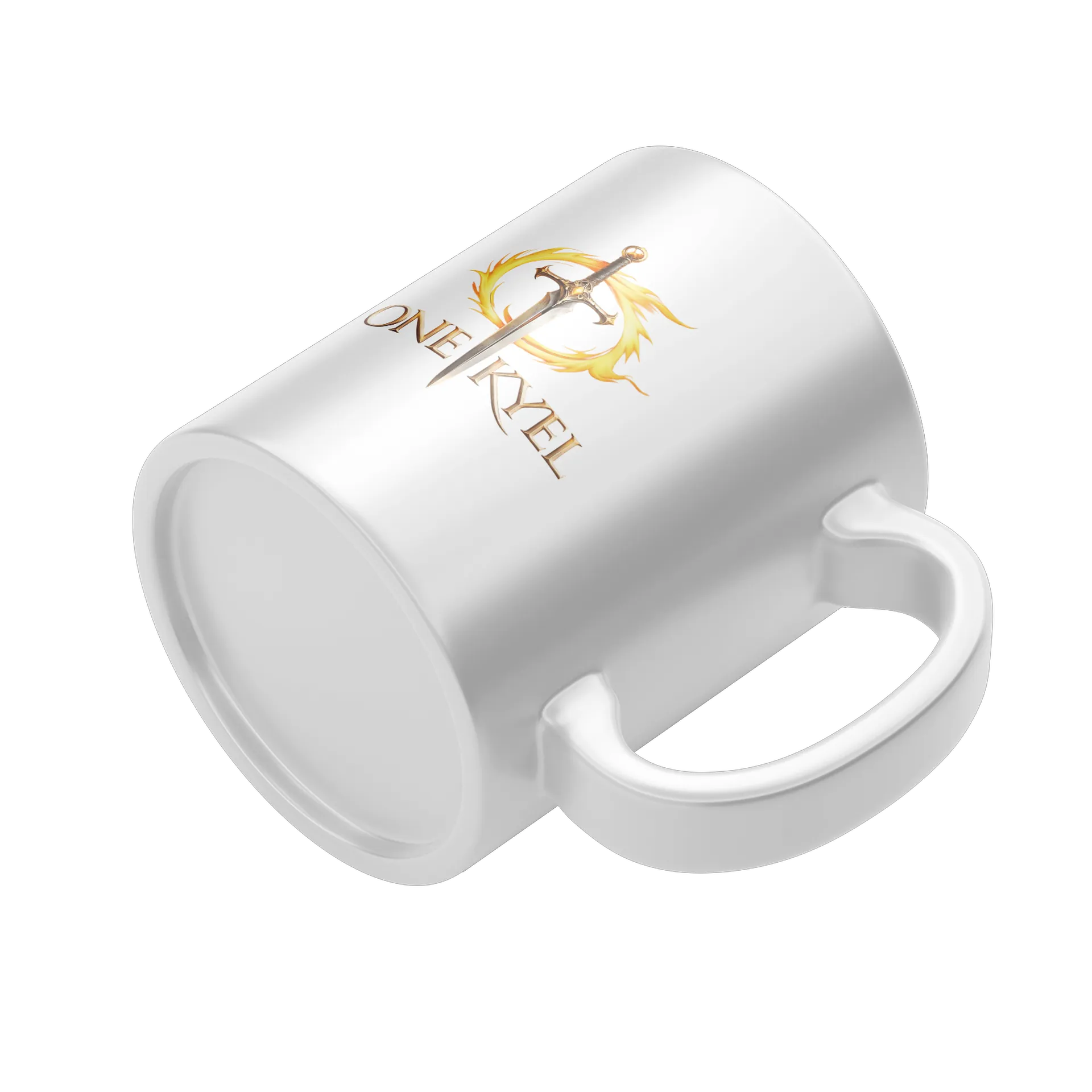 Caneca Porcelana Logotipo One Kyel Branco 325ml - Imagem 4