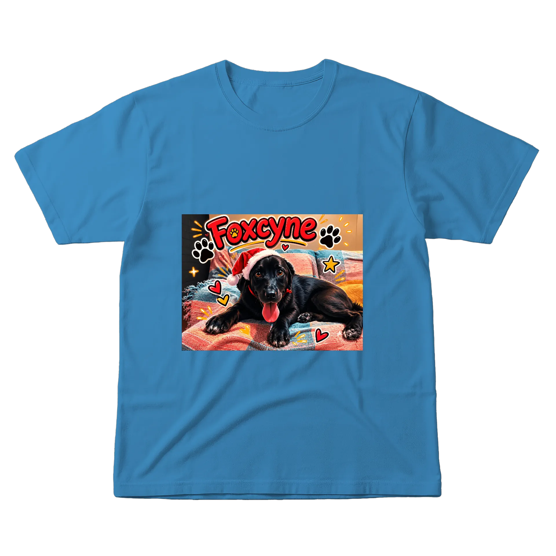 Camiseta Cão com Chapéu Natalino 100% Algodão - Imagem 1