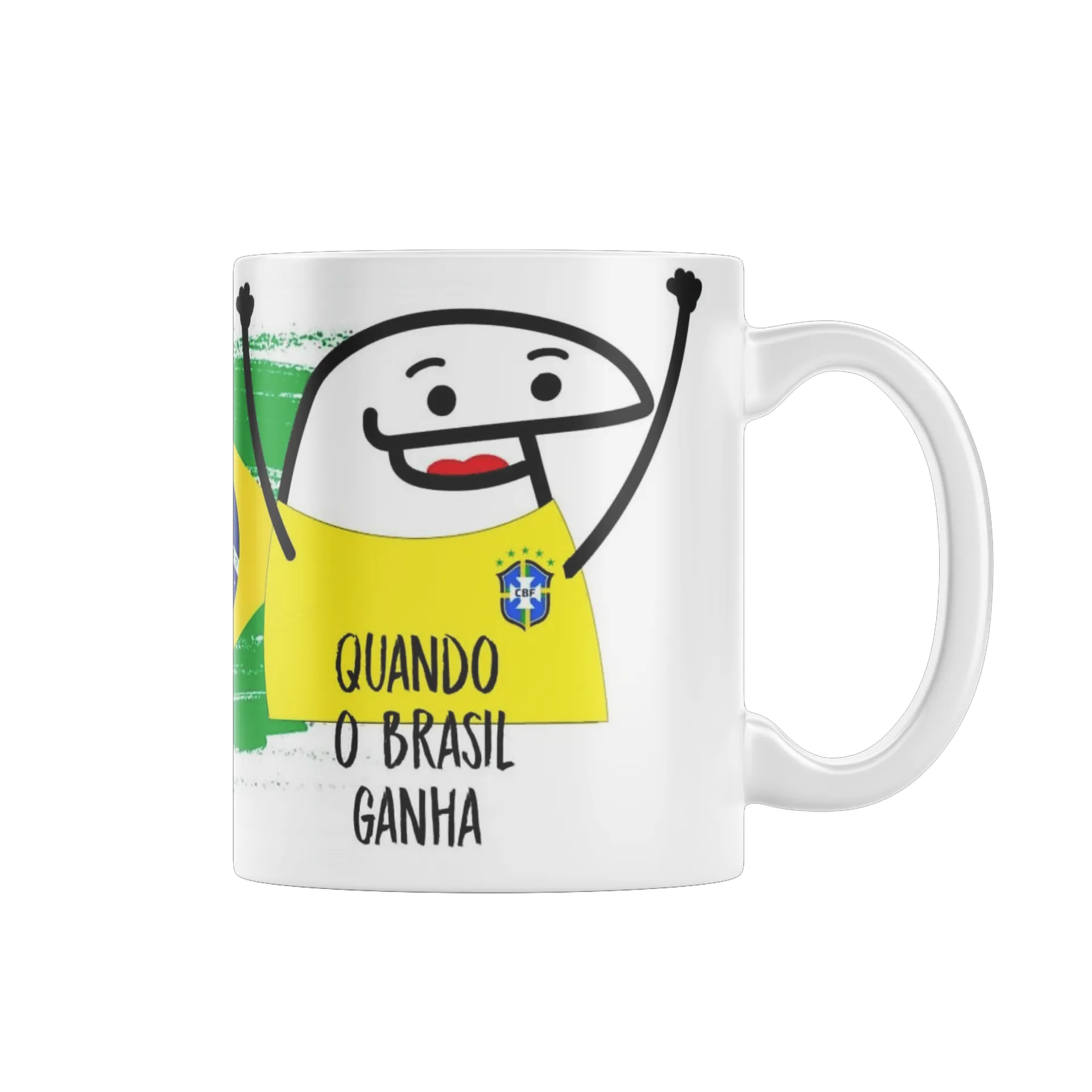 Caneca Porcelana Quando Brasil Perde e Ganha 325ml de Molly personalizados