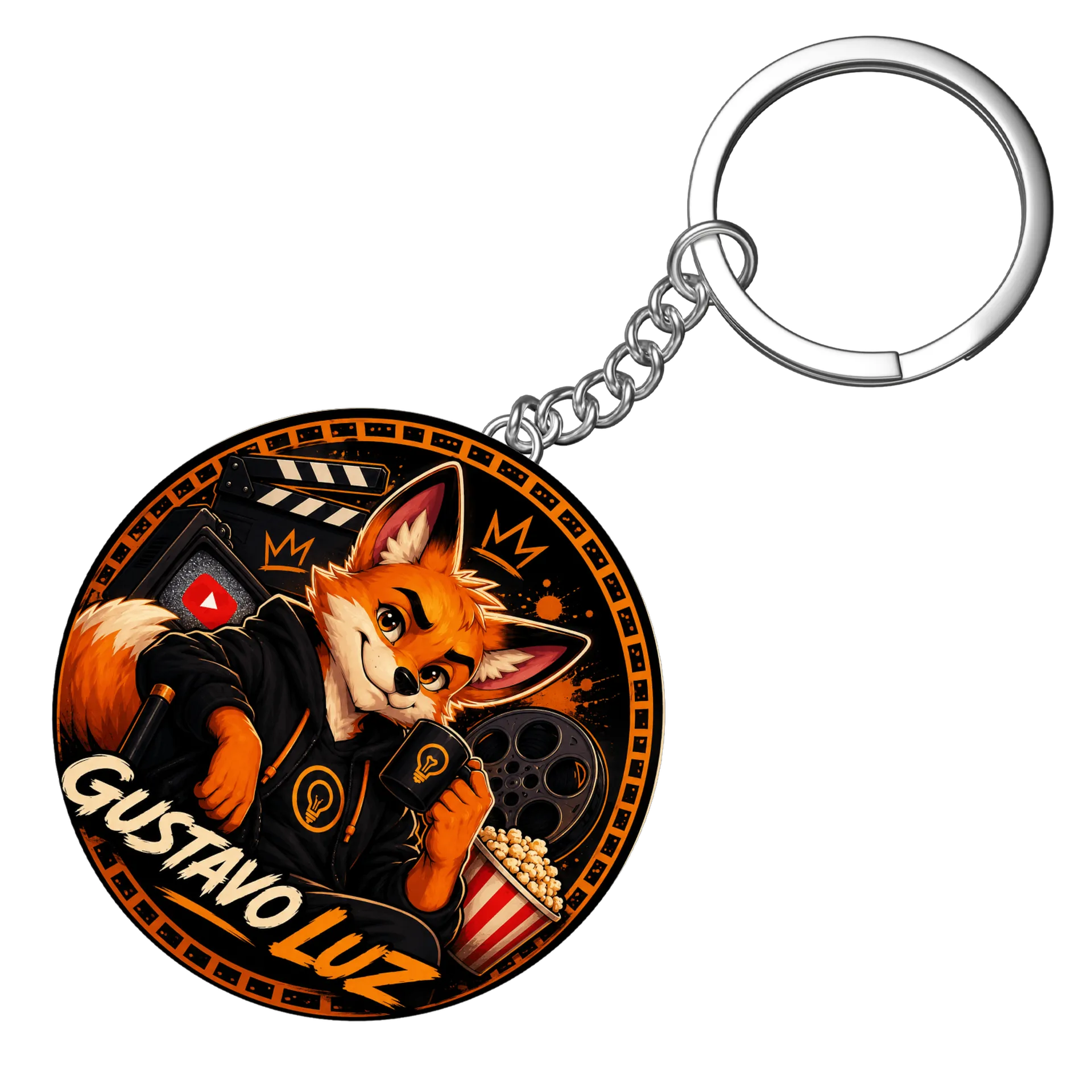 Chaveiro MDF Raposa Animada Foxy Luz Estampa Cartoon - Imagem 4