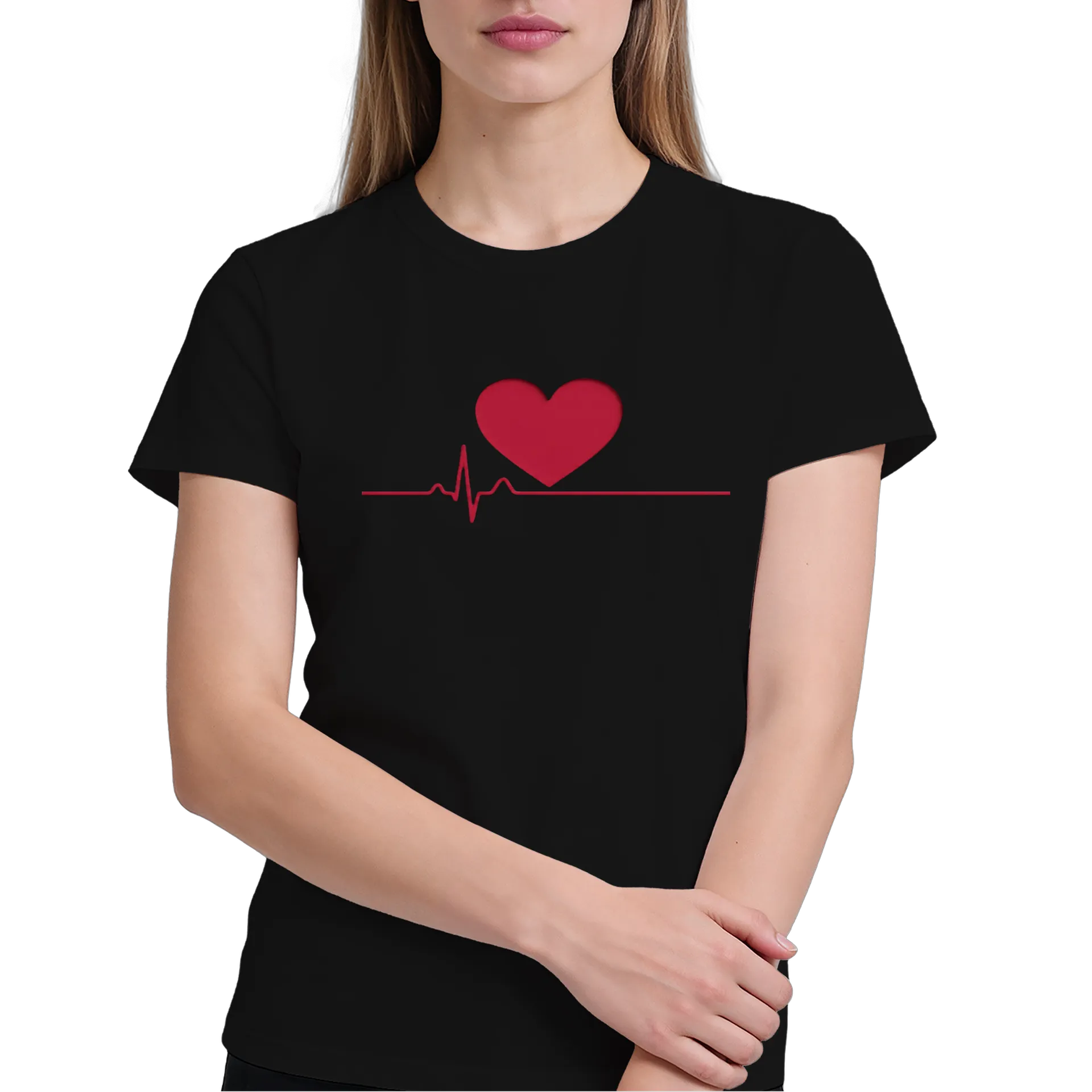 Camiseta Coração Eletrocardiograma 100% Algodão - Imagem 4