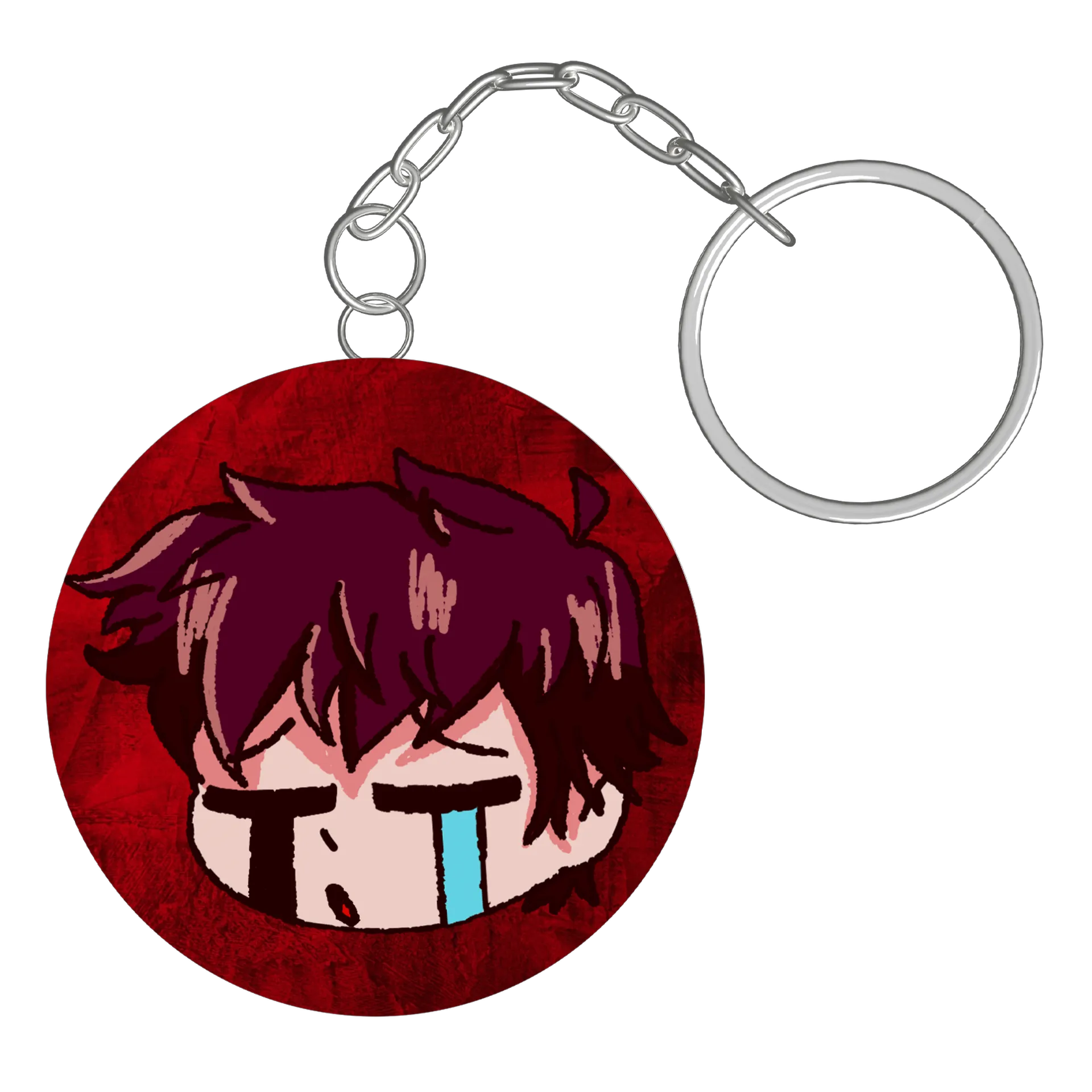 Chaveiro MDF Emote WX Triste C/ Fundo Vermelho  - Imagem 3