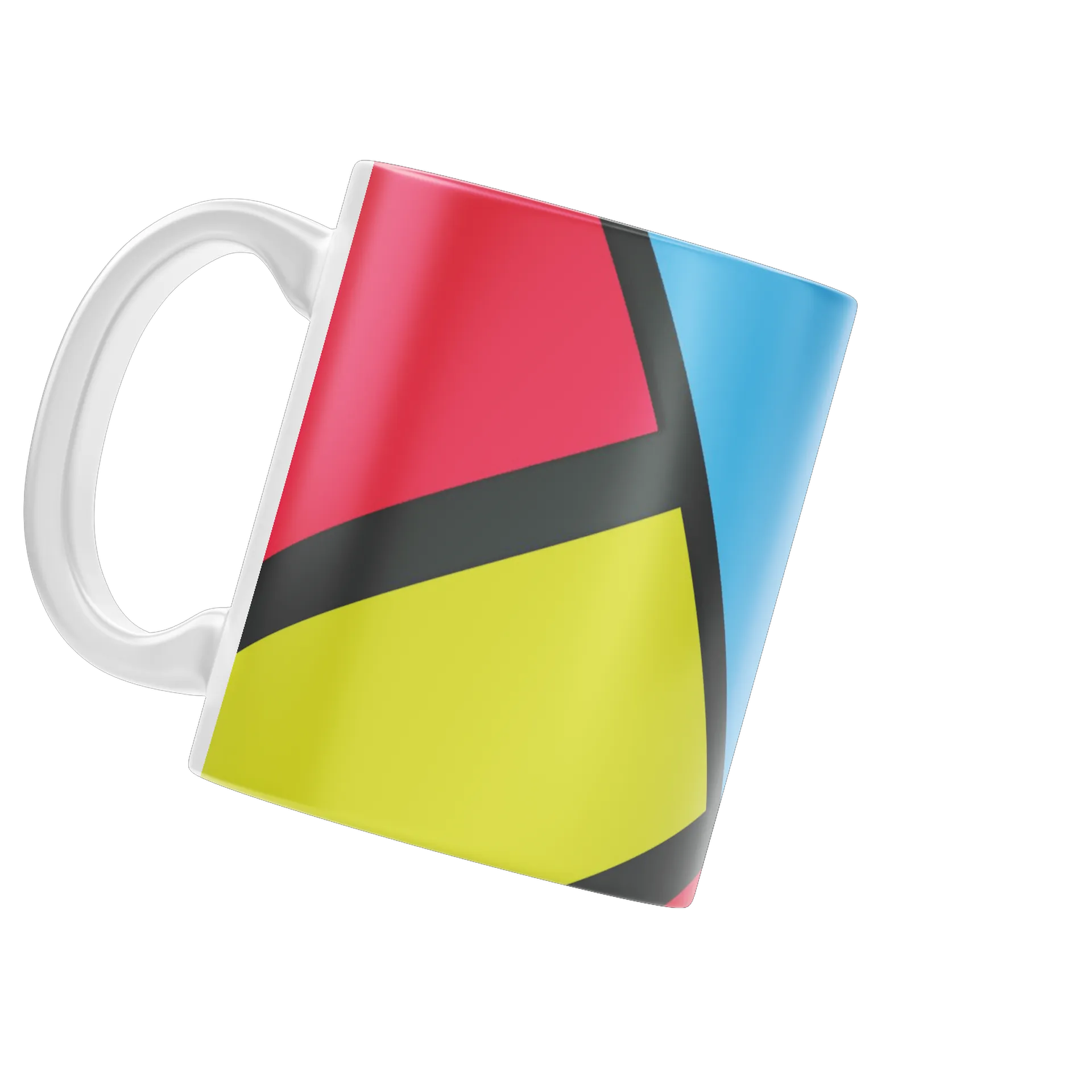 Caneca Porcelana Estampa Abstrata Color Block 325ml - Imagem 3