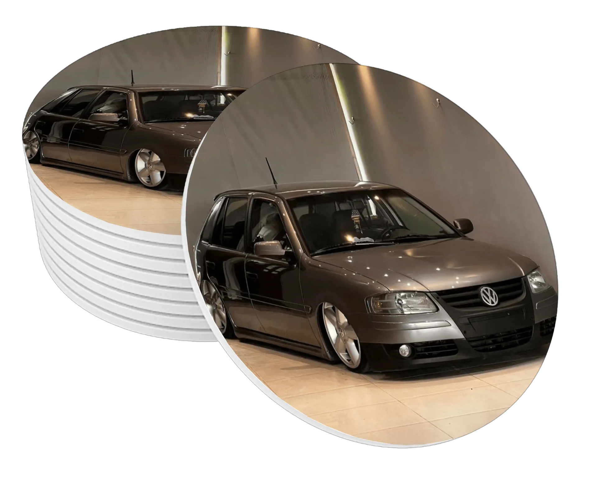 Porta-copo MDF Carro Clássico Linha Escura de Duduzinho — imagem 1 de 3