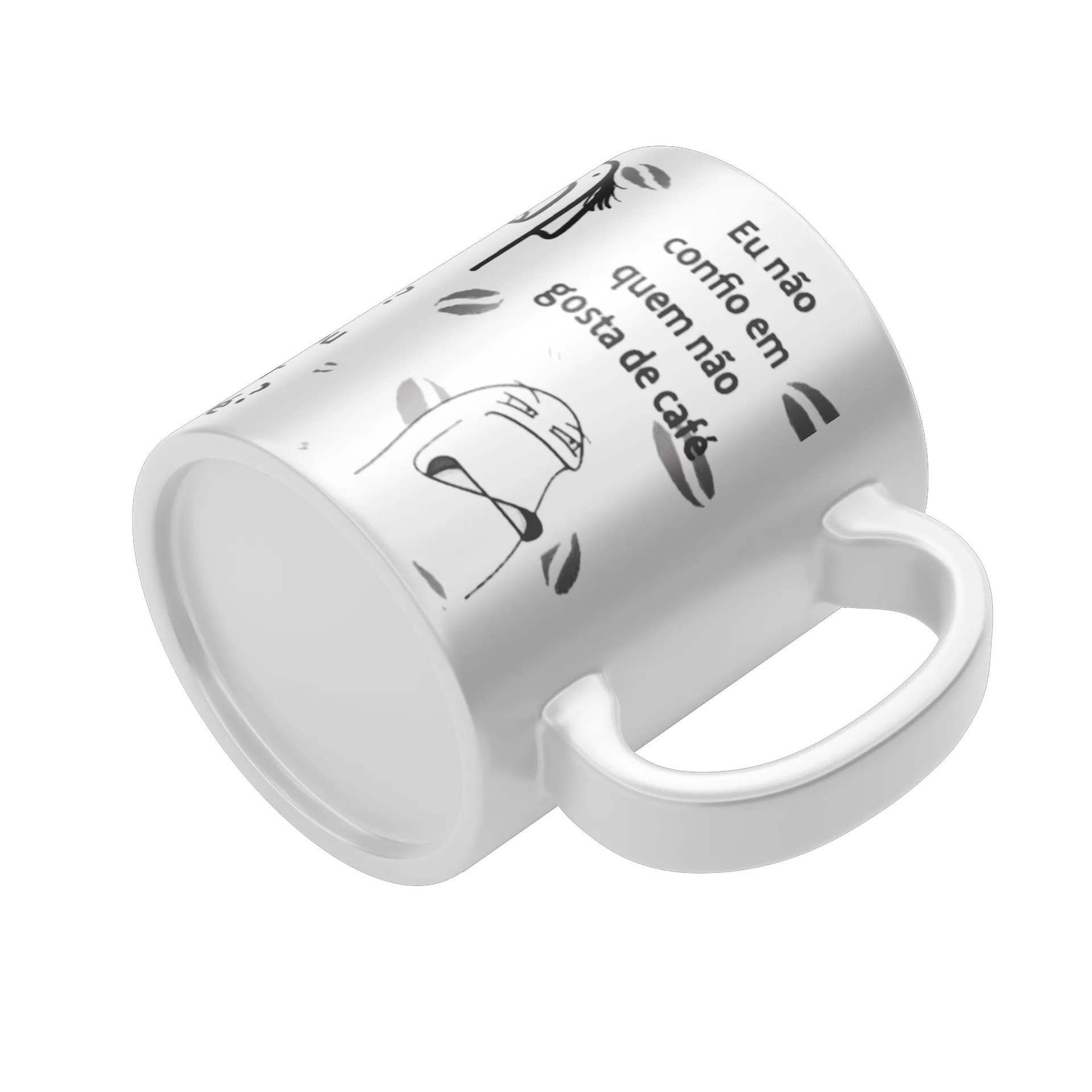 Caneca Porcelana Café Humor 325ml - Imagem 4