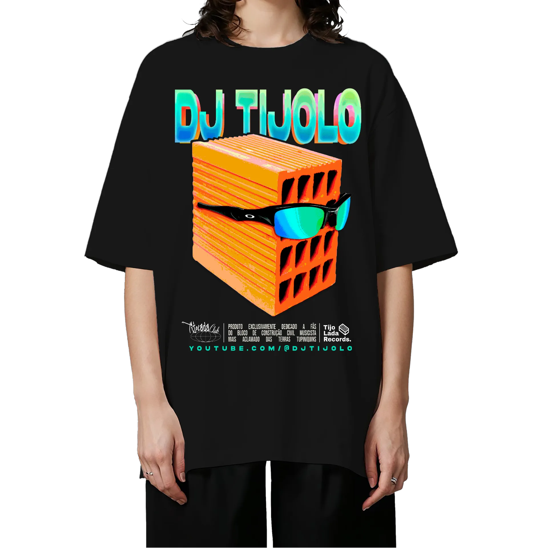 Camiseta Oversized DJ TIJOLO Clássica - Frente de DJ TIJOLO — imagem 3 de 6