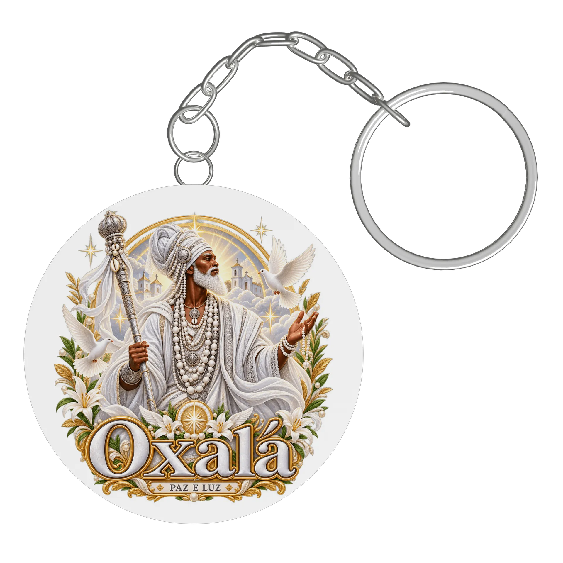 Chaveiro Oxalá  de Girassol Místico  — imagem 2 de 3