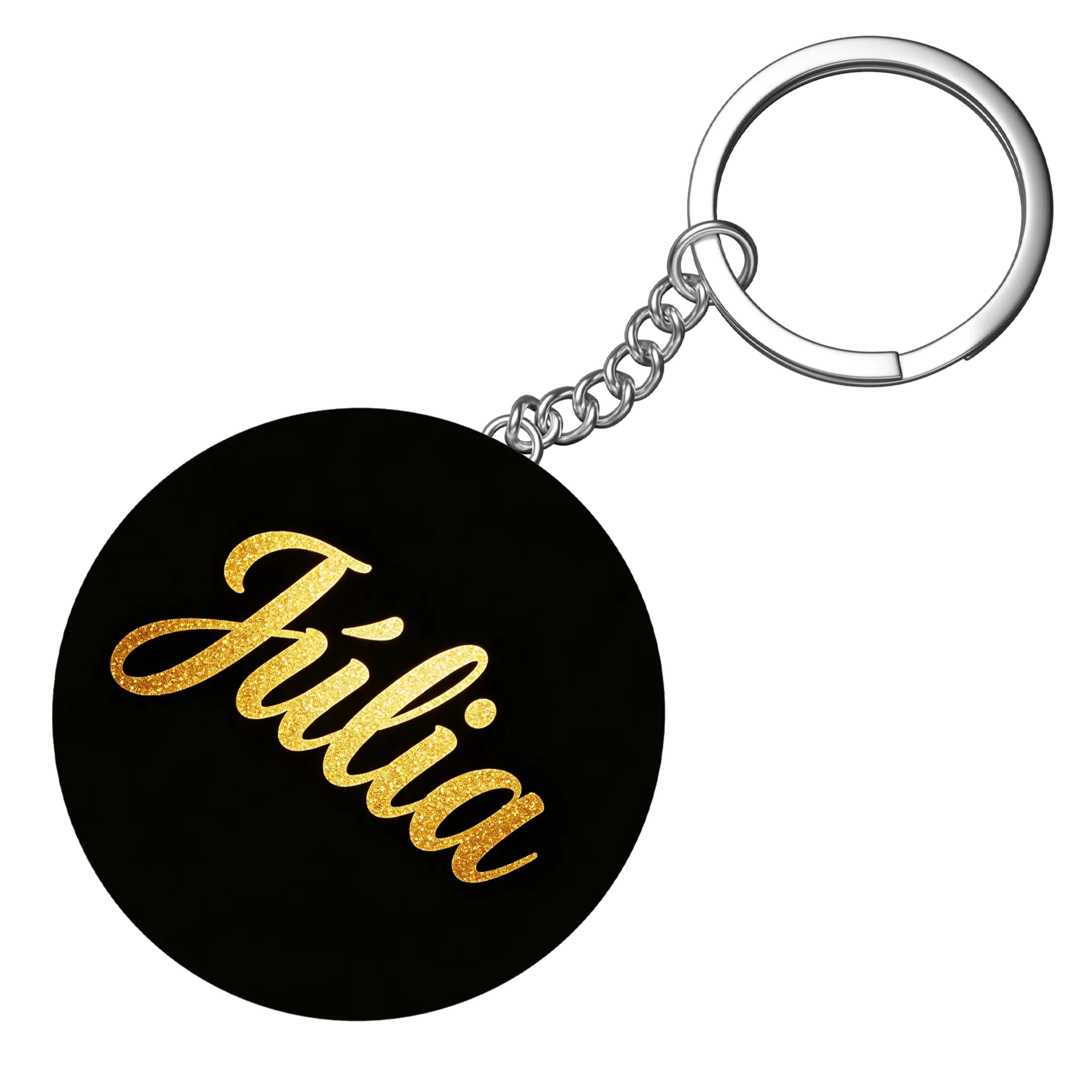 Chaveiro MDF Joias Nome Glitter Ouro - Imagem 3