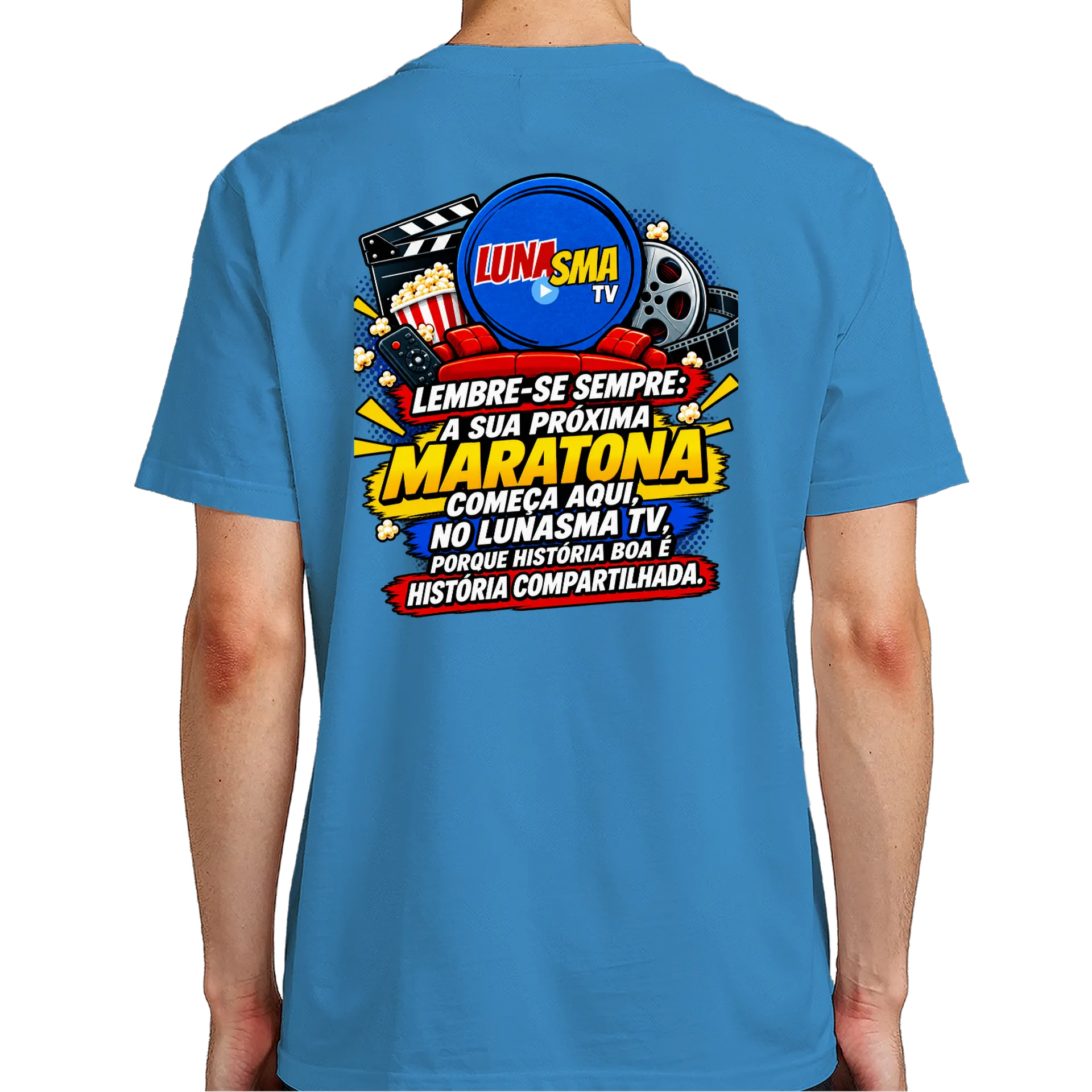 Camiseta Logo Lunasma TV Estampa Tipográfica Colorida 100% de Lucas — imagem 6 de 6