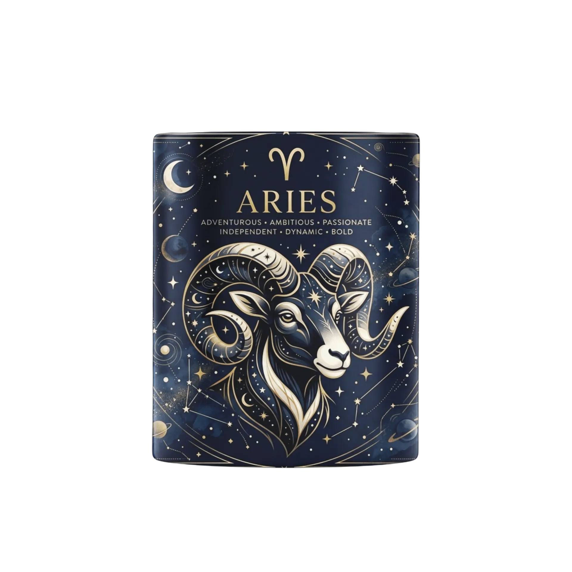 Caneca Aries Astrológico Azul e Dourado 325ml - Imagem 1