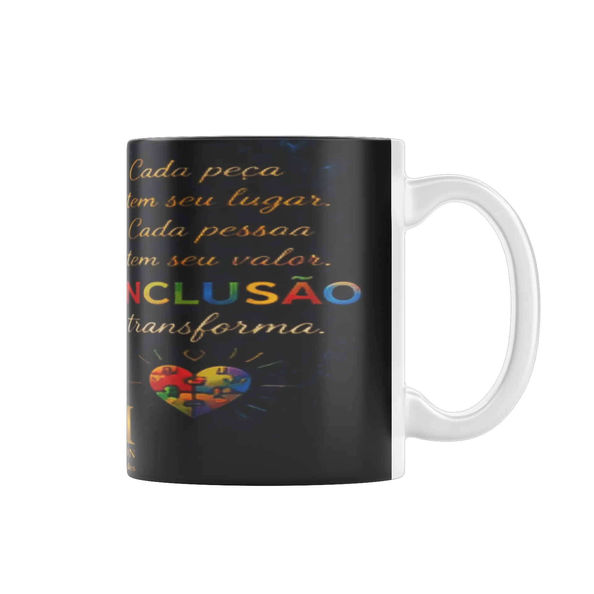 Caneca Porcelana Árvore Colorida Inclusão 325ml - Imagem 1