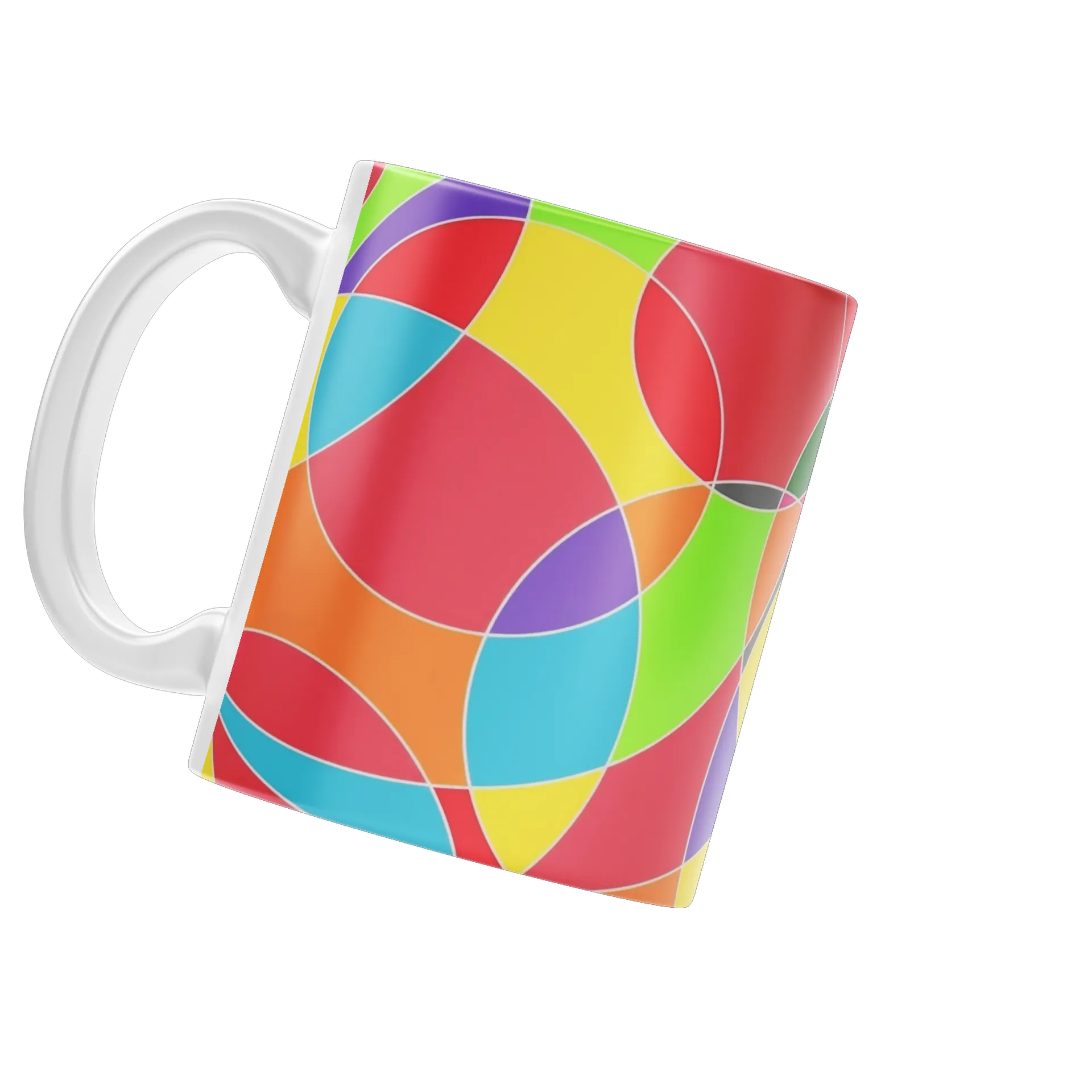 Caneca Porcelana Abstrata Colorida 325ml de Xenovoid Studio 👽 — imagem 3 de 4