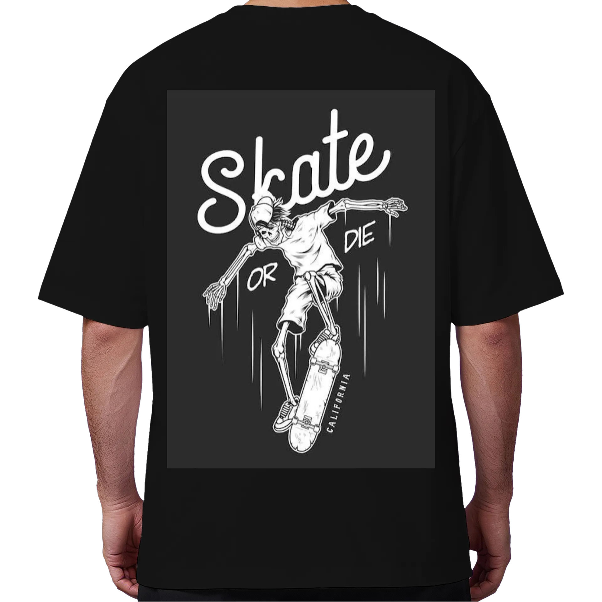 Camiseta Oversized Estampa Skate or die Preto - Imagem 6