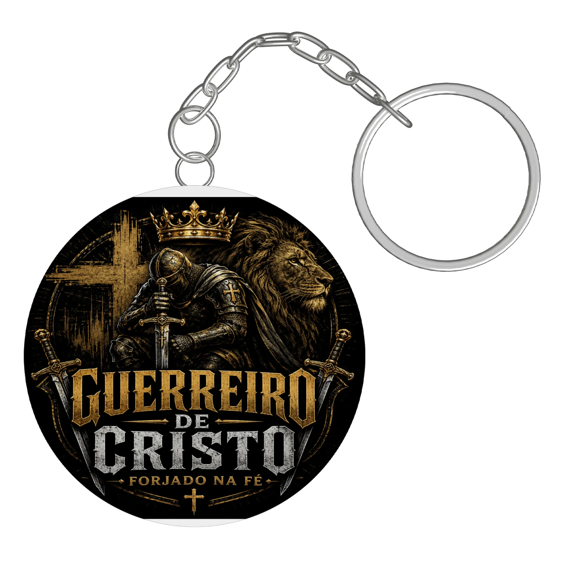 Chaveiro MDF Guerreiro de Cristo Forjado na Fé - Imagem 3
