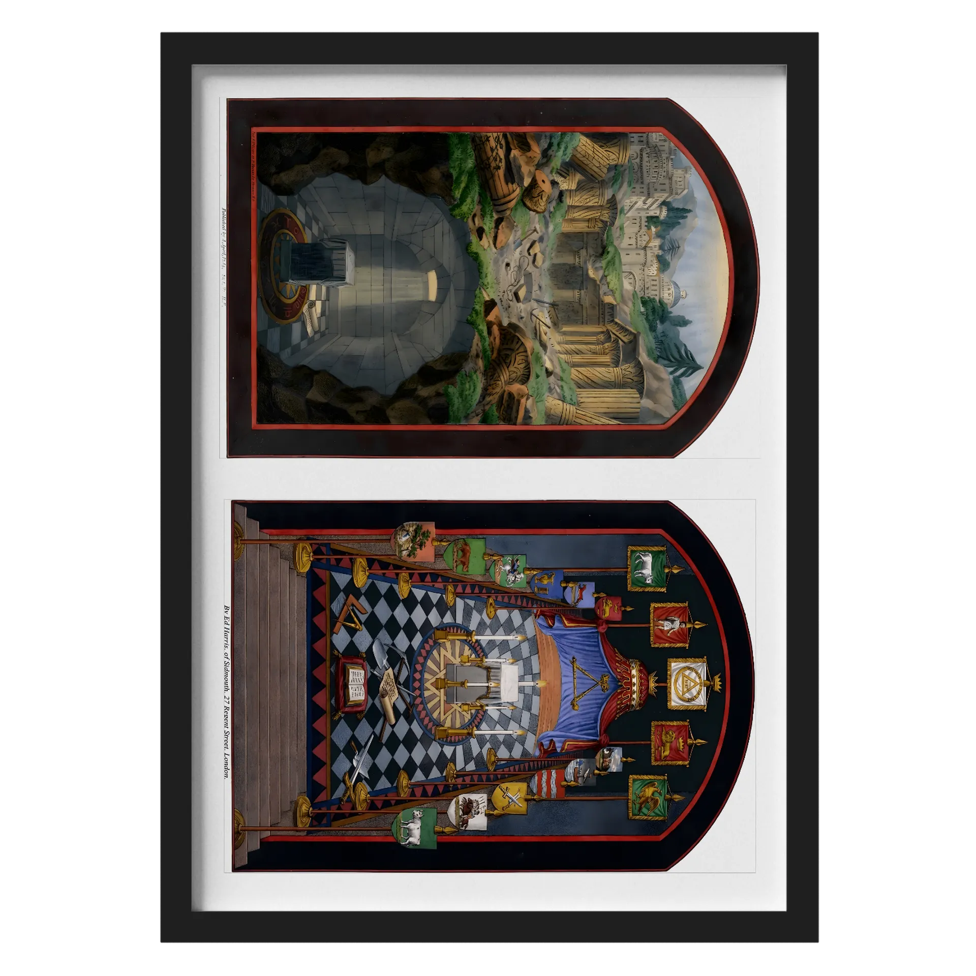 Painel do Arco Real de Harrys Completo  -Quadro A3 Com Vidro de Cultura Maçônica — imagem 1 de 3