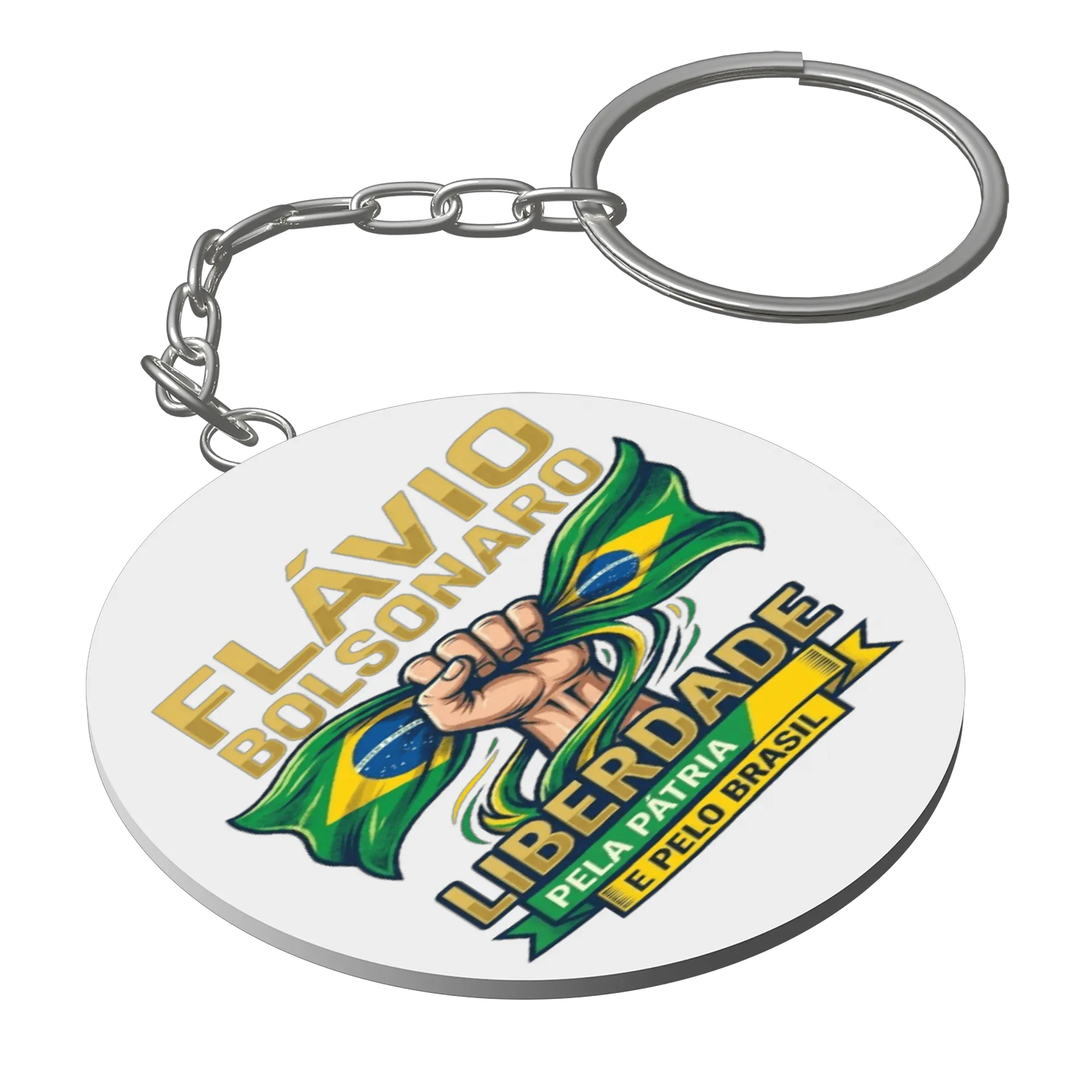 Chaveiro MDF Estampa Liberdade Brasil - Imagem 1