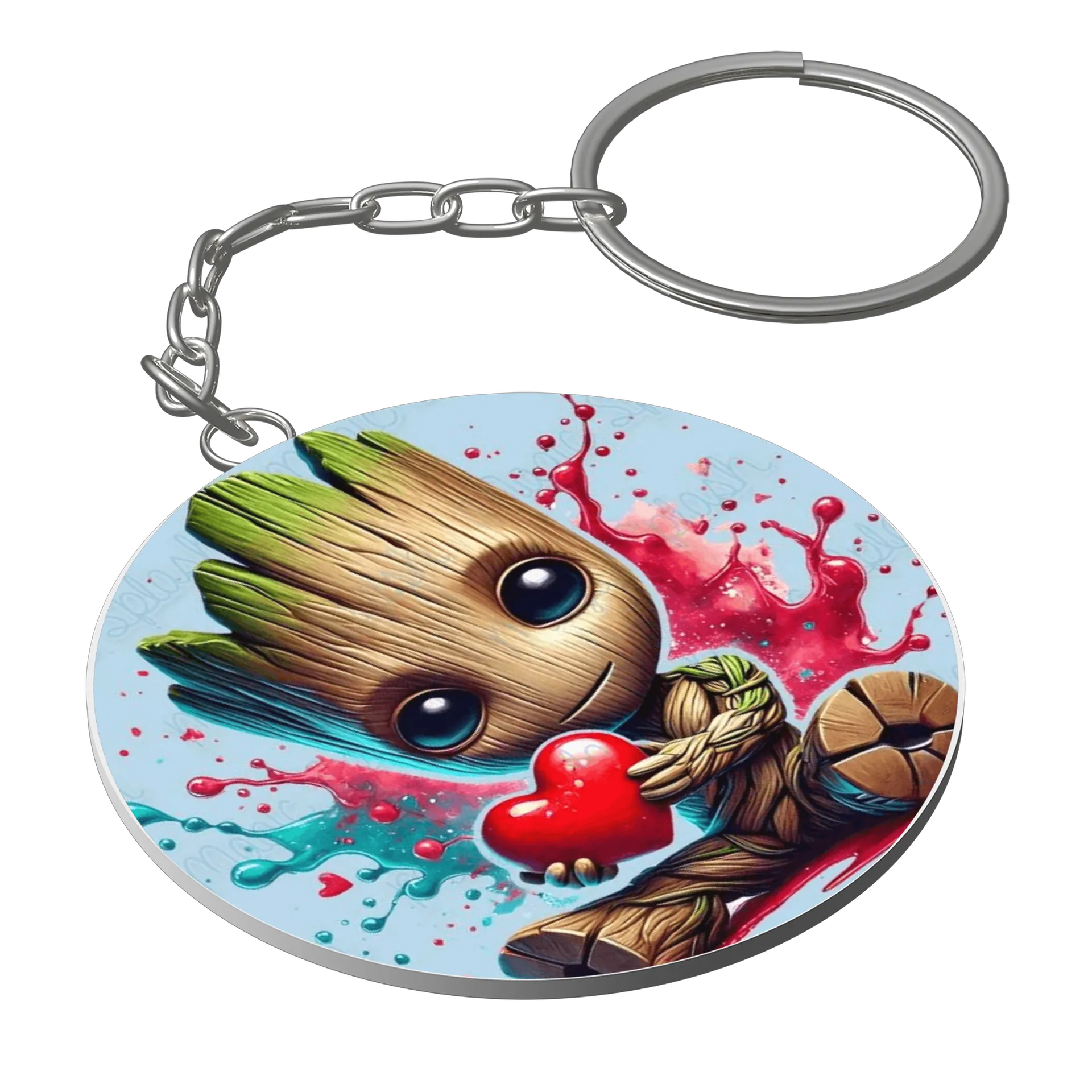 Chaveiro MDF Groot Estampa Amor Artística de Gerson — imagem 1 de 3