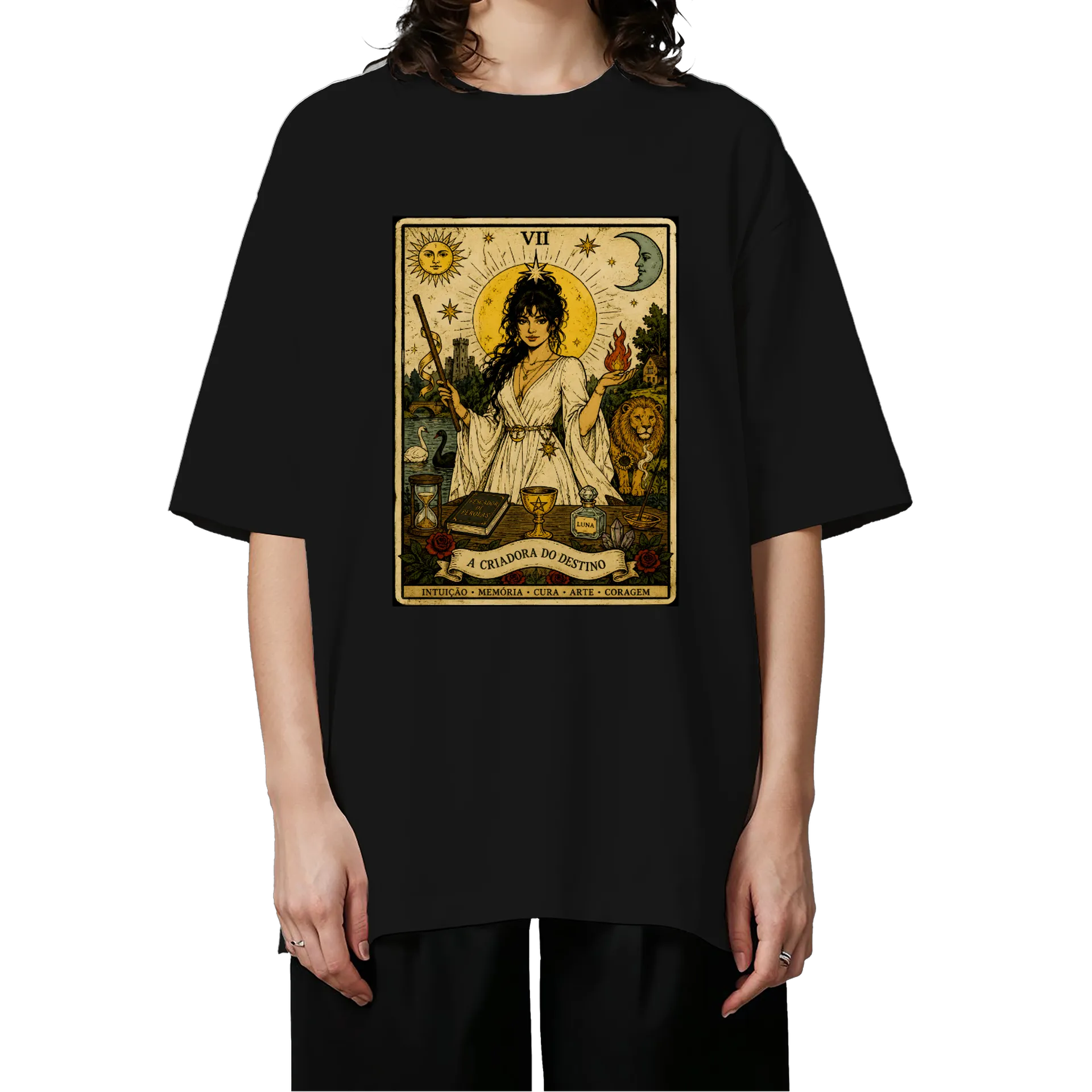 Camiseta Oversized A Criadora do Destino 100% Algodão - Imagem 3