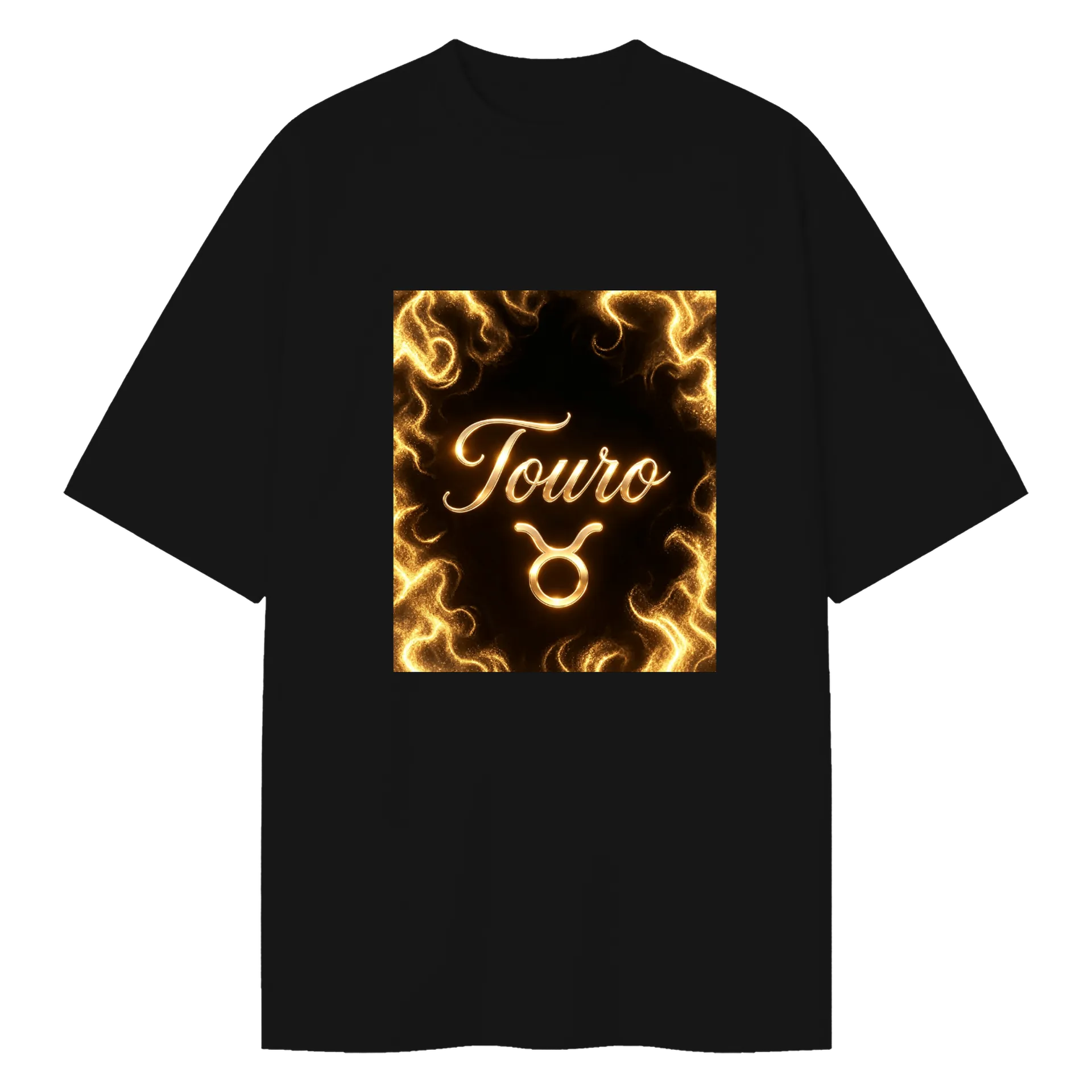 Camiseta Oversized Grafite Tourro Estampa Ouro 100% Algodão - Imagem 1