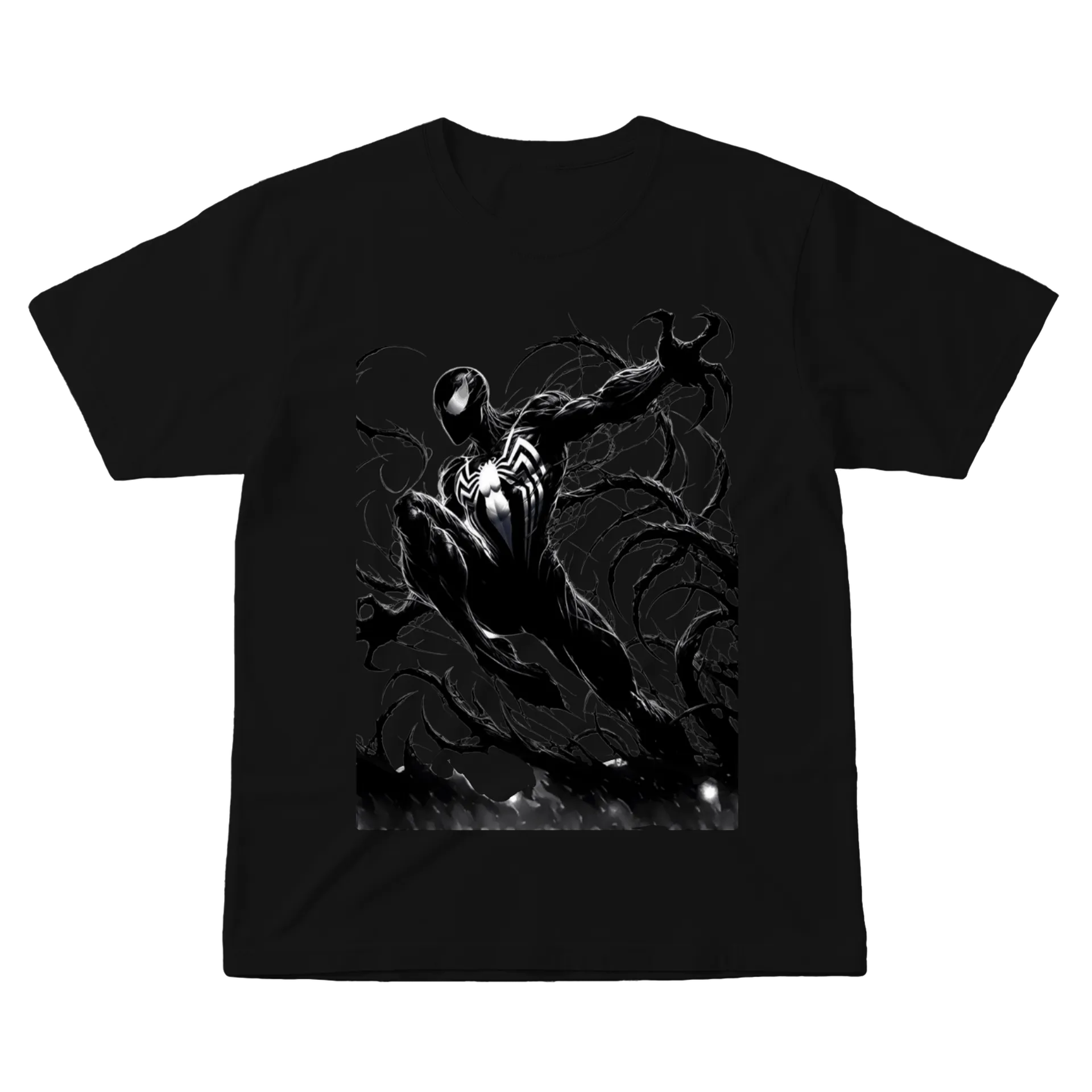 Camiseta Venom Preto e Branco 100% Algodão - Imagem 1