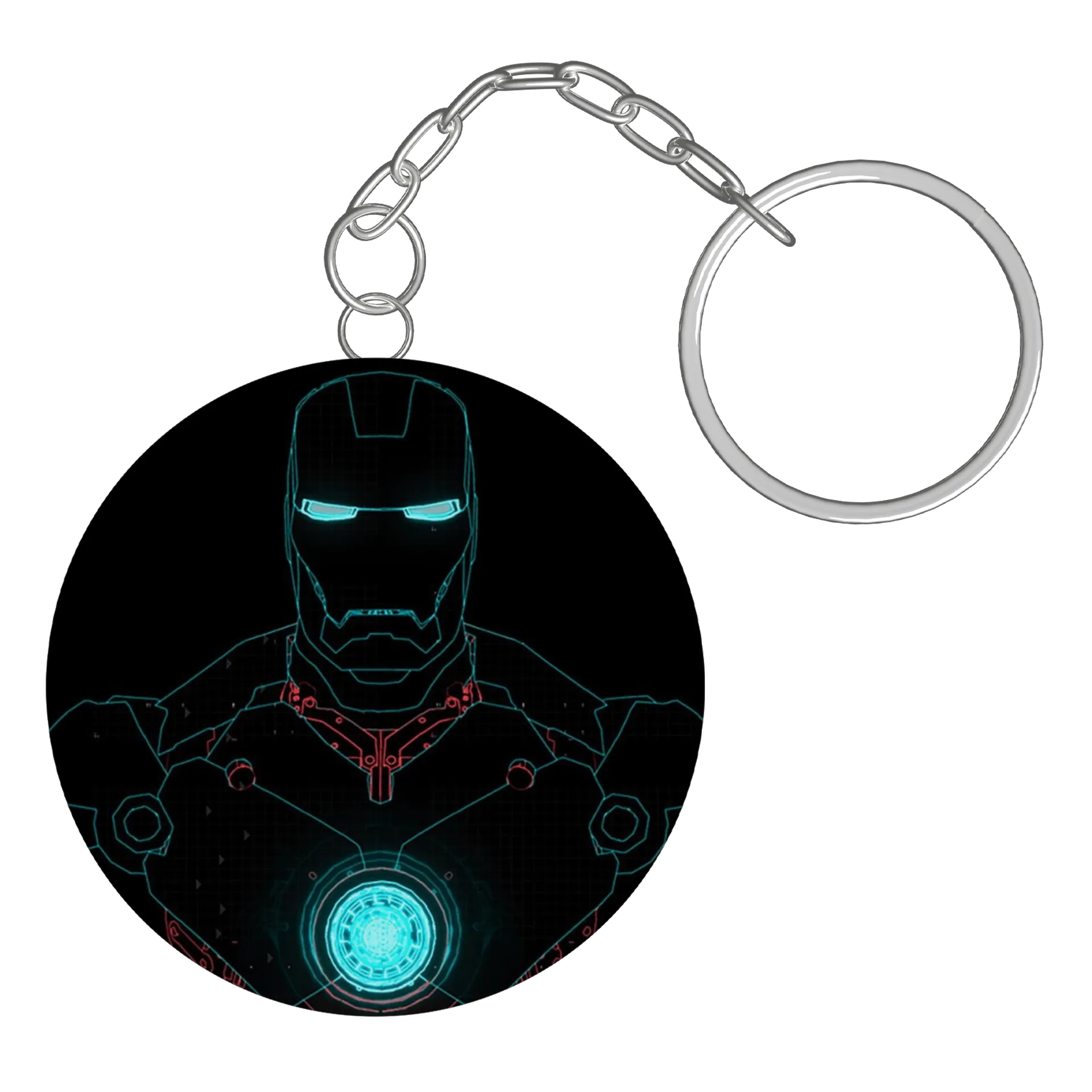Chaveiro MDF Estampa Iron Man 5x5cm - Imagem 3