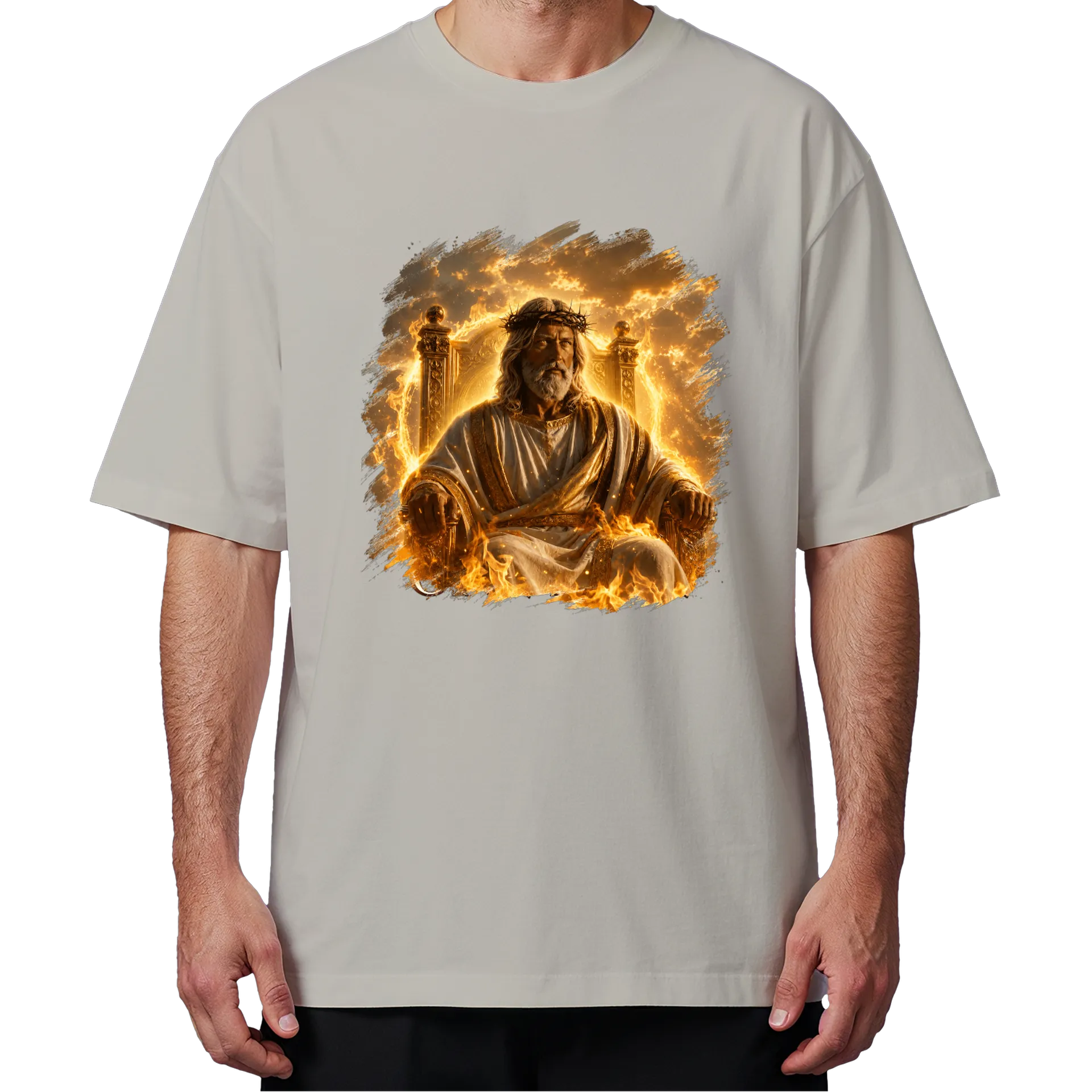 Camiseta Oversized Estampa Divina 100% Algodão - Imagem 4