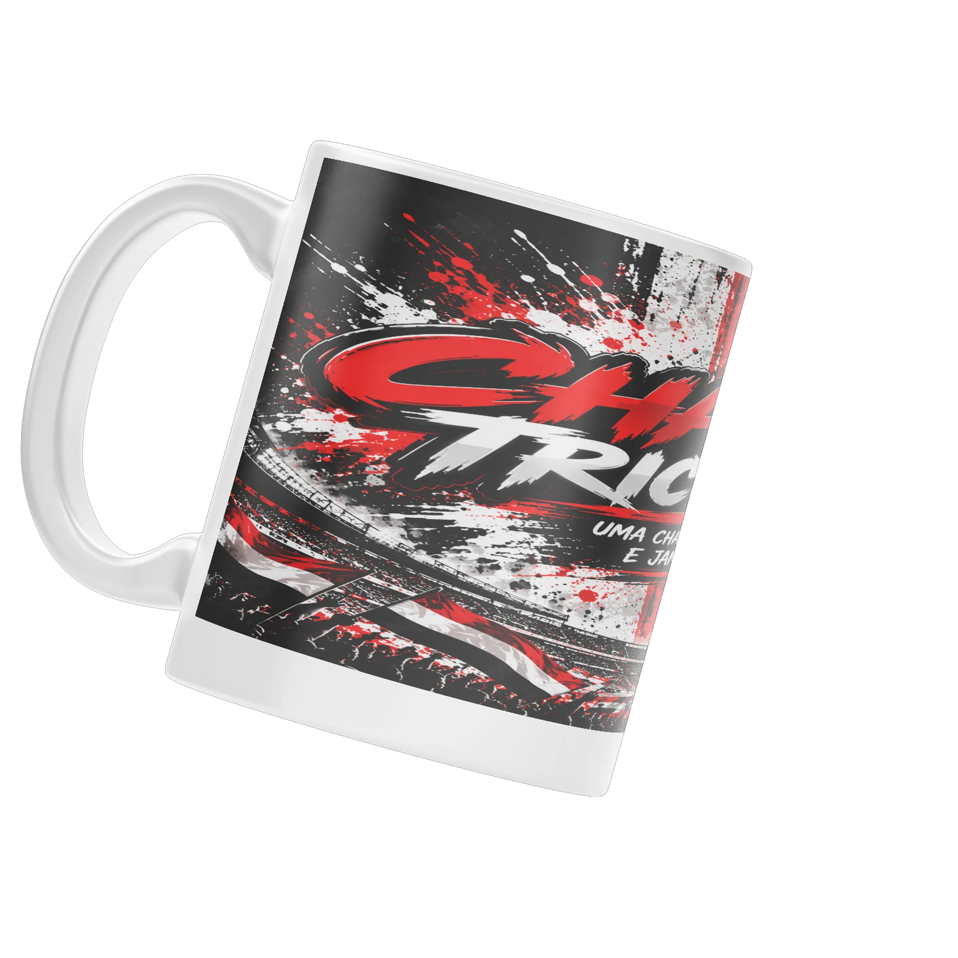 Caneca Estampa Chama Tricolor Tipográfica Vermelha e de CHAMA TRICOLOR — imagem 3 de 4