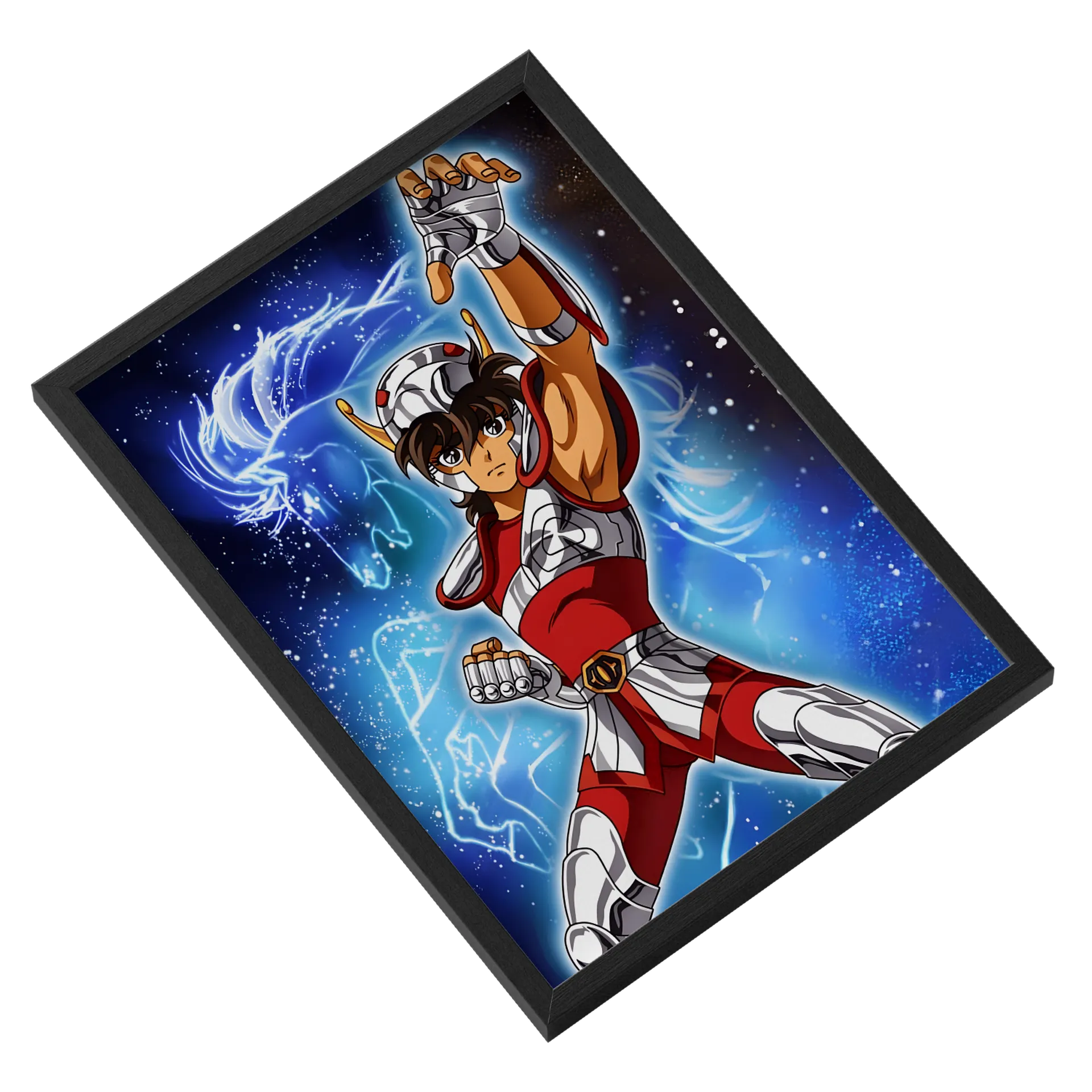 Quadro Cavaleiro de Armadura Anime Colorido A3 com Vidro - Imagem 2