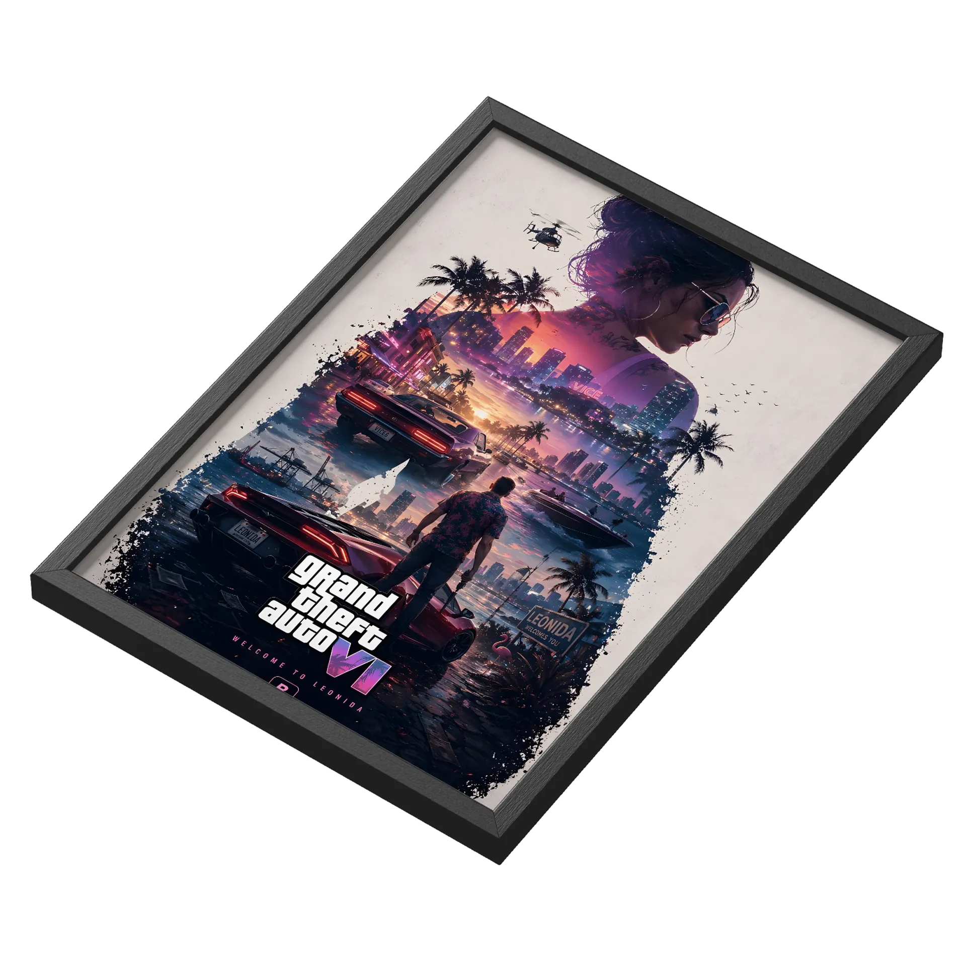 Quadro A3 do Grand Theft Auto VI MOLDURA DE Vidro de VINNY KBULOSO OFICIAL — imagem 3 de 3