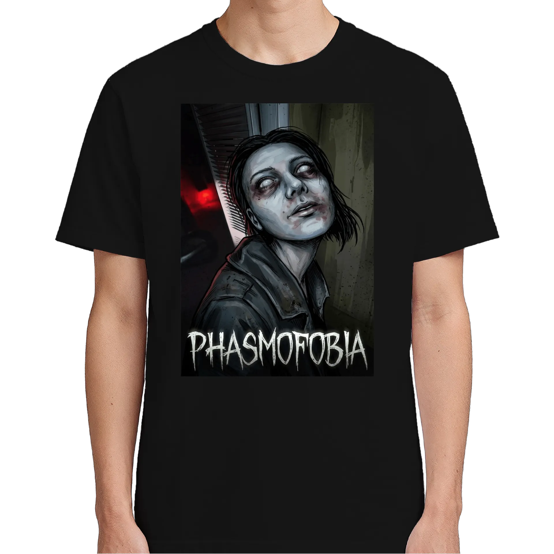 Camiseta Estampa Tipográfica Phasmophobia 100% Algodão de Lahsilva22 — imagem 4 de 6
