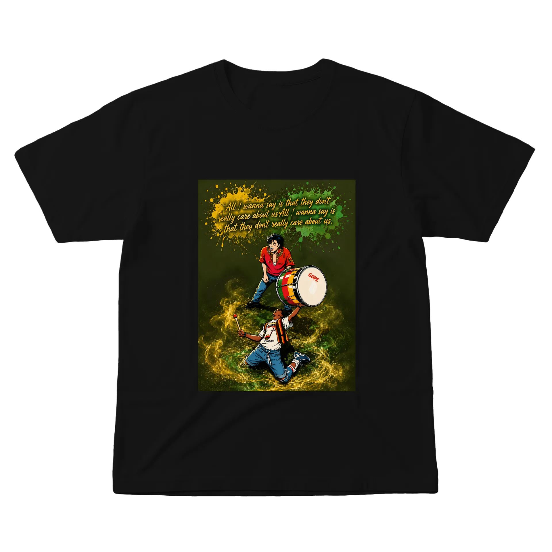 Camiseta Estampa Tipográfica Gope e Atabaque 100% Algodão - Imagem 1