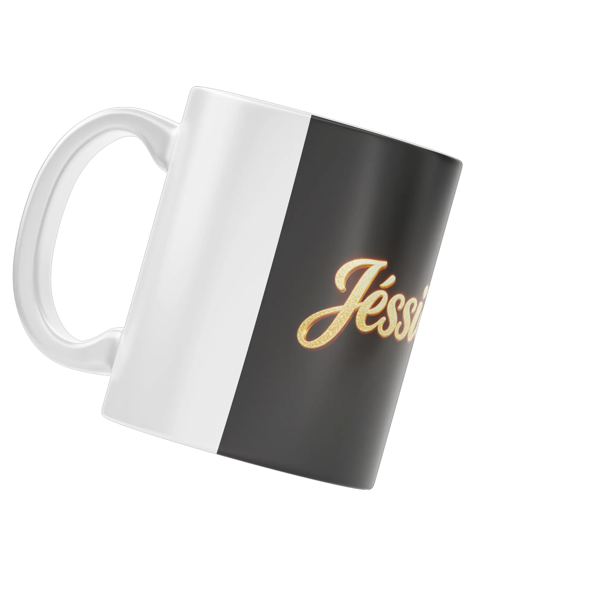Caneca Porcelana Jessica Glitter Ouro 325ml - Imagem 3