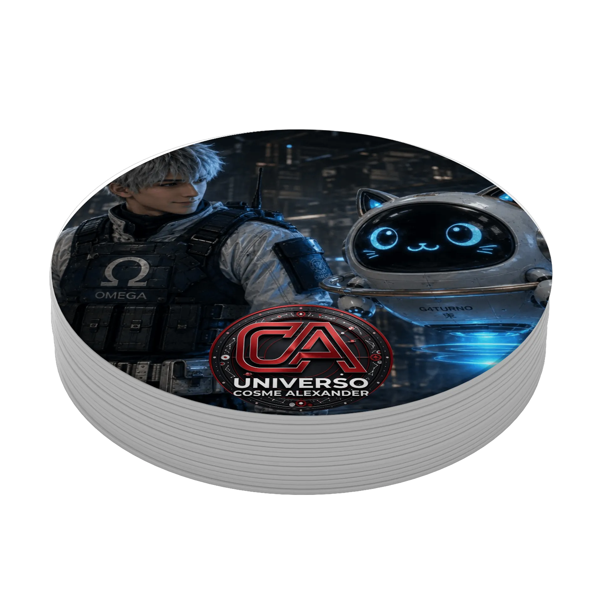 Porta-copo Estampa Universo Cosme Alexander MDF - Imagem 3