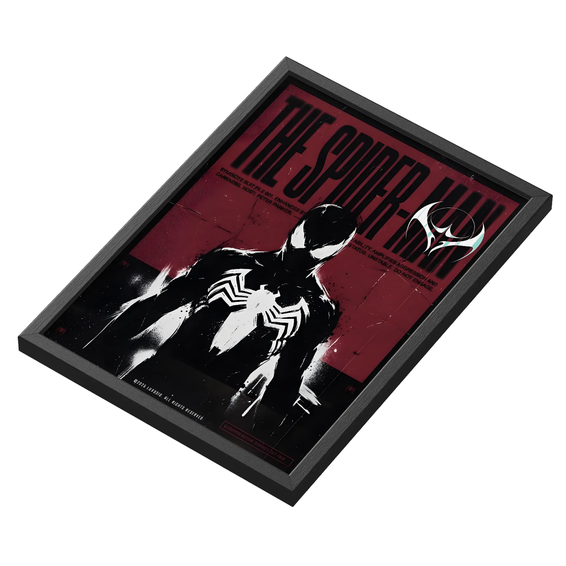 Quadro Homem Aranha Simbionte A3 com Vidro MDF e Vidro - Imagem 3